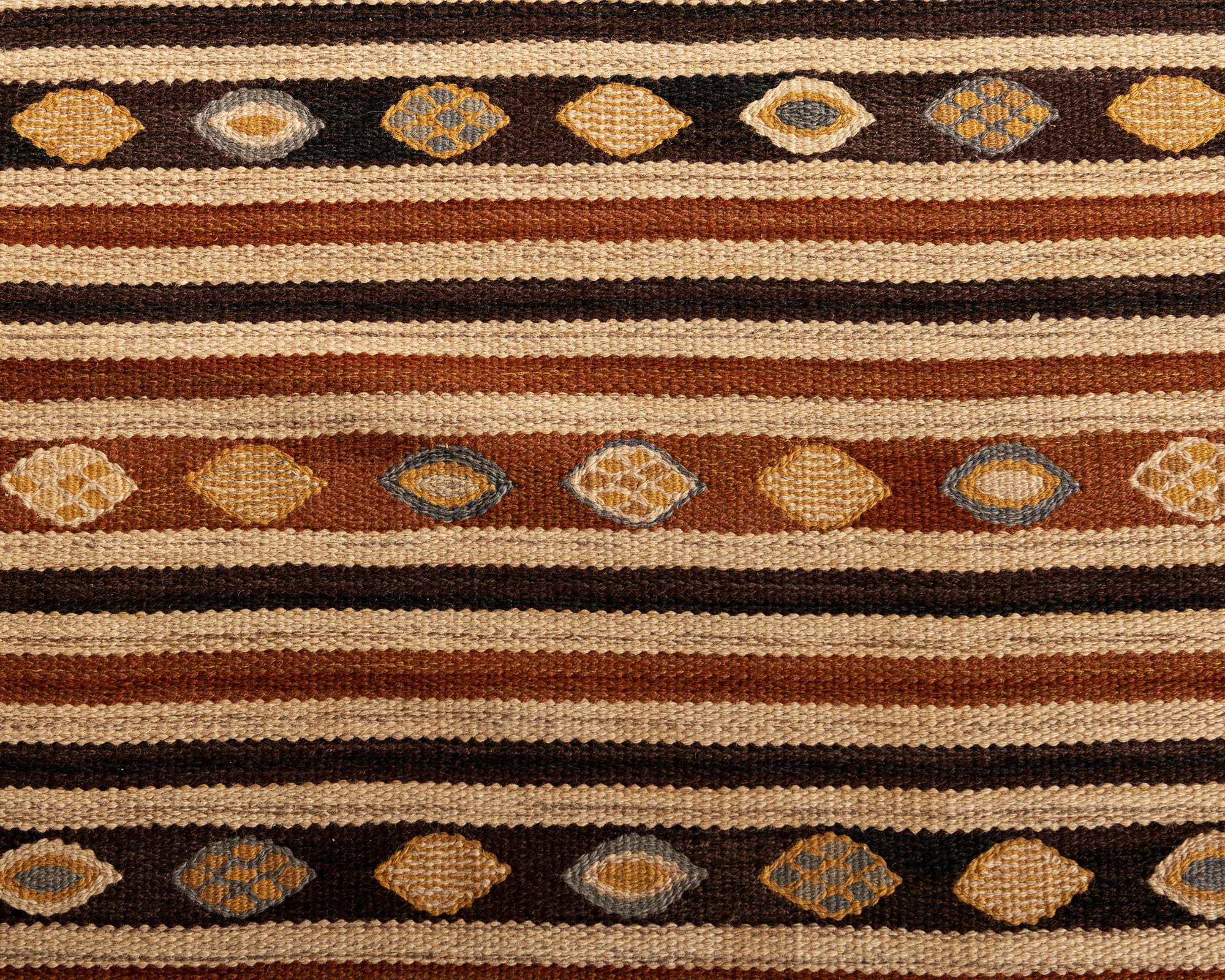 Scandinavian Modern Original Swedish Gobeläng Flat-Weave Rug 