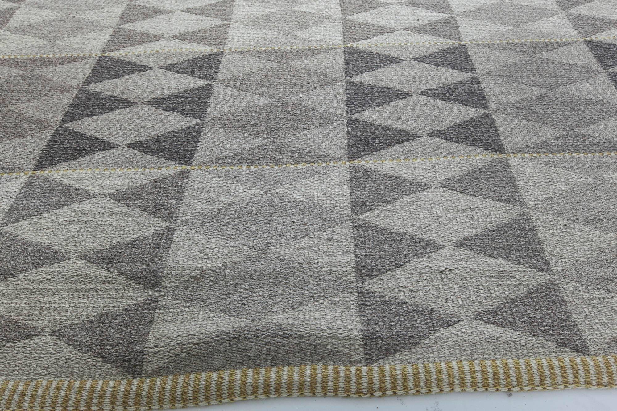 Hand-Knotted Swedish Flat-Weave Double Sided Rug