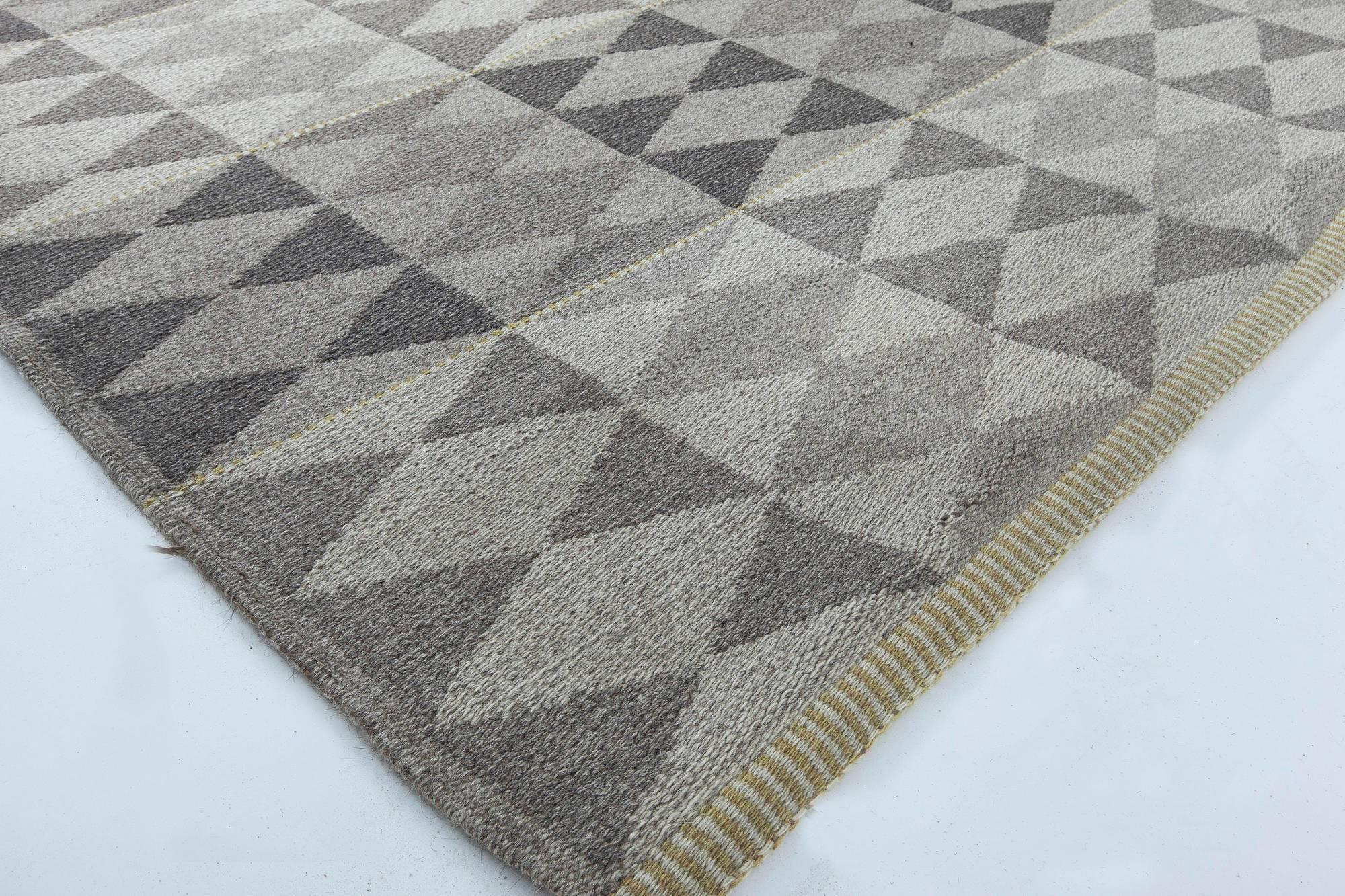 Swedish Flat-Weave Double Sided Rug In Good Condition In New York, NY