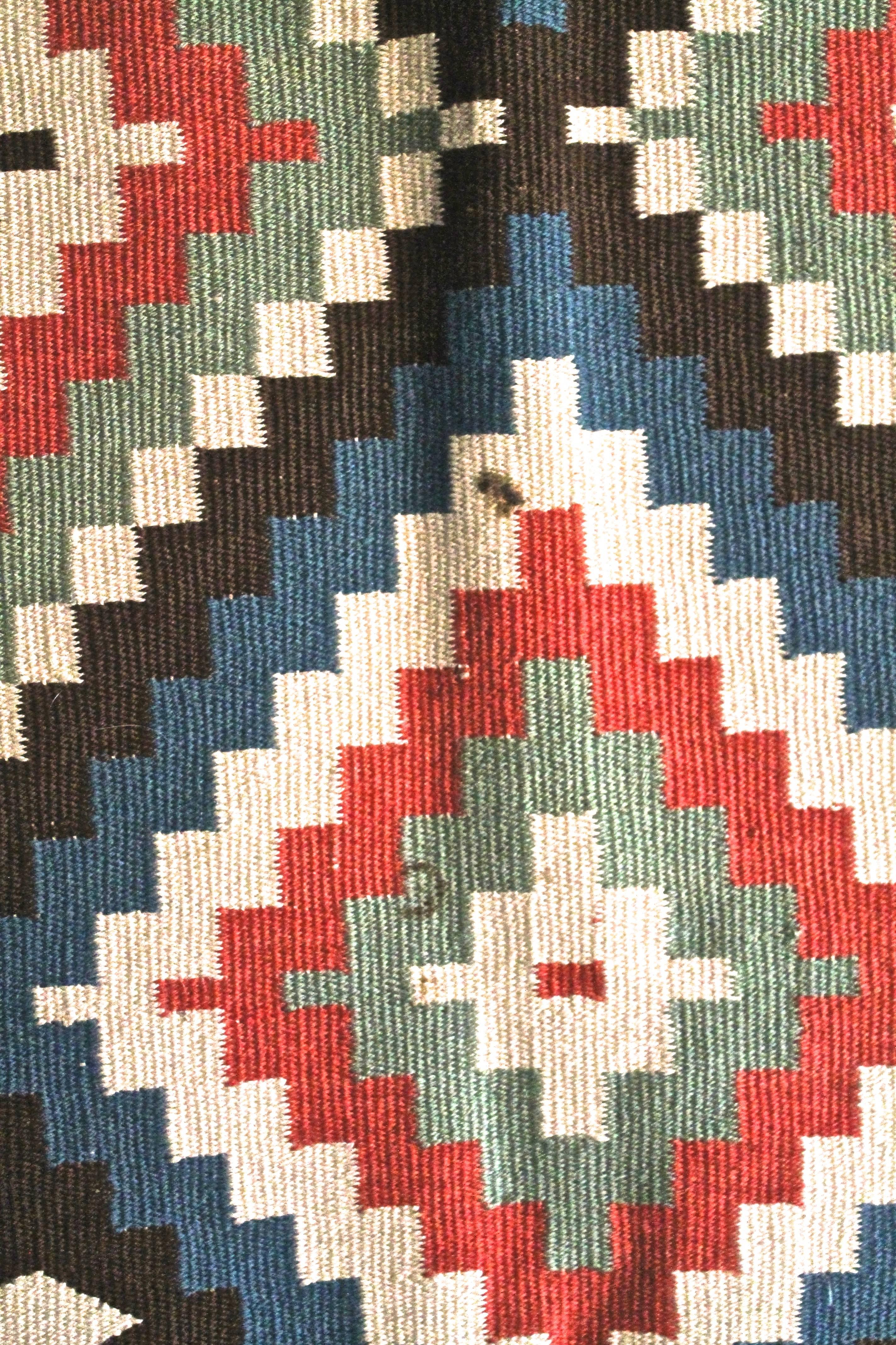 Wool Swedish Flat-Weave Handwoven Carpet