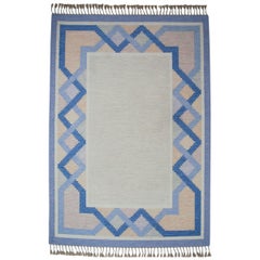 Swedish Flat-Weave Kilim Rölakan Carpet "Tinto" by Anna Johanna Ångström