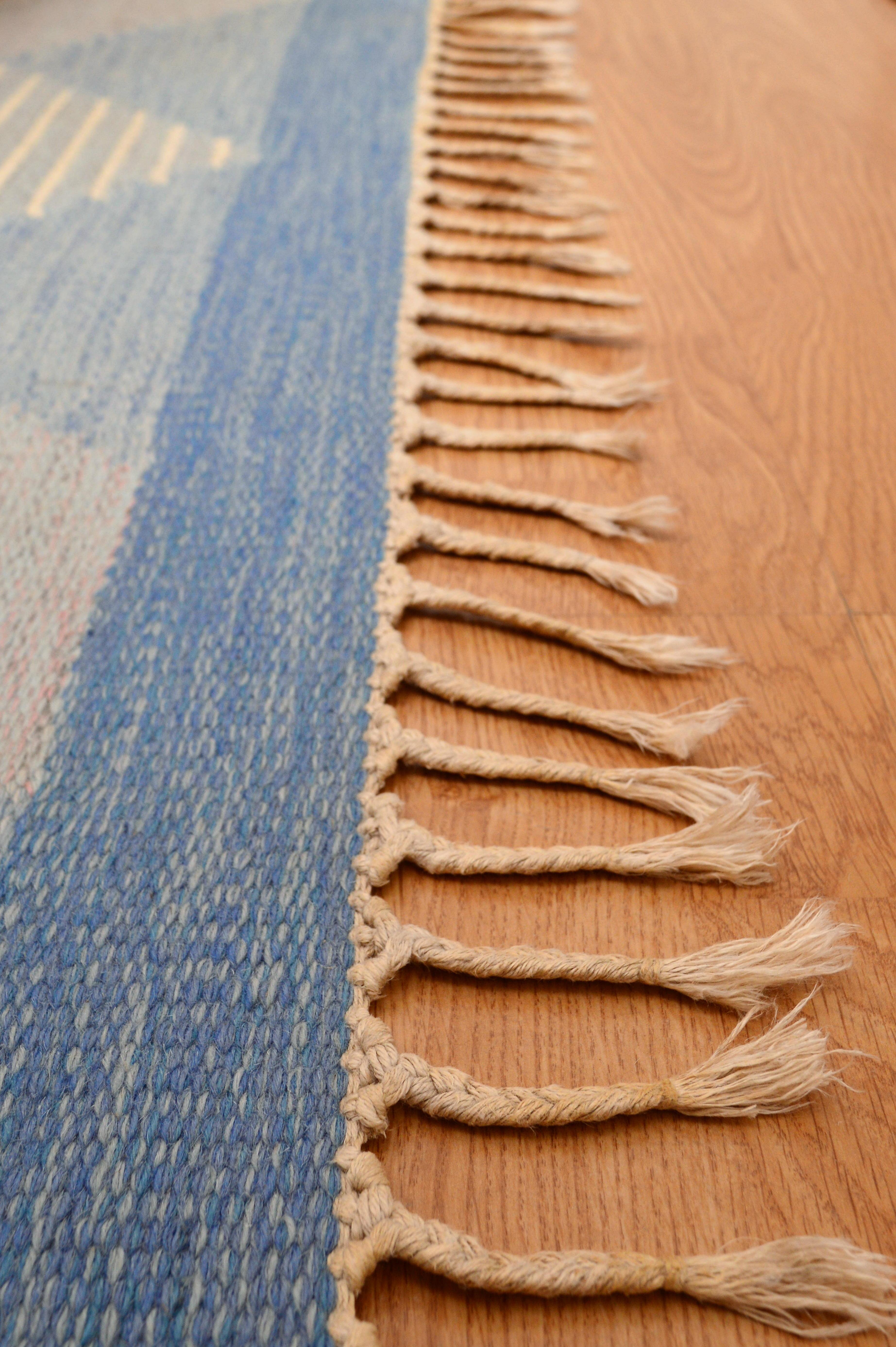 20th Century Swedish Flat-Weave Rölakan Carpet Aniara by Anna Johanna Ångström, 1960s For Sale