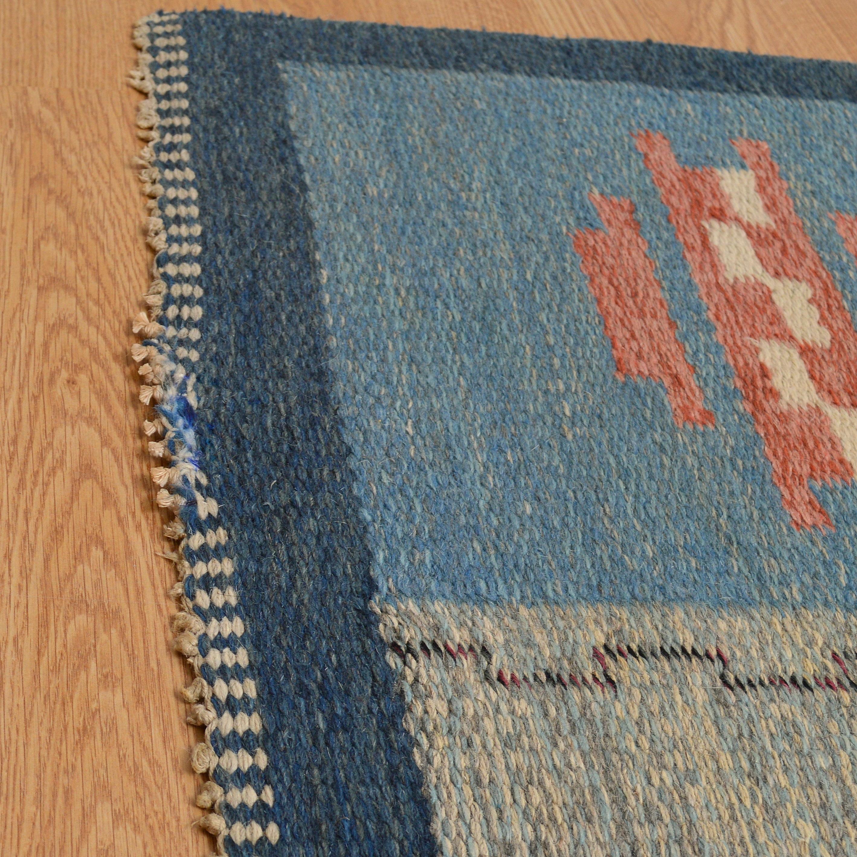 Swedish Flat-Weave Rölakan Carpet Attributed to Rakel Carlander For Sale 1