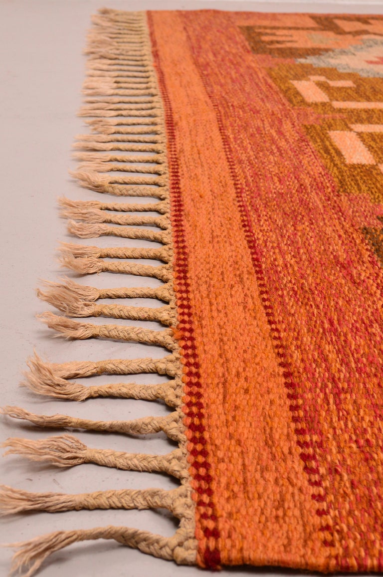 20th Century Swedish Flat-Weave Rölakan Kelim Rug by Ingegerd Silow