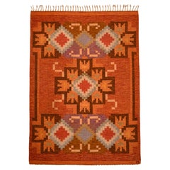 Swedish Flat-Weave Rölakan Kelim Rug by Ingegerd Silow