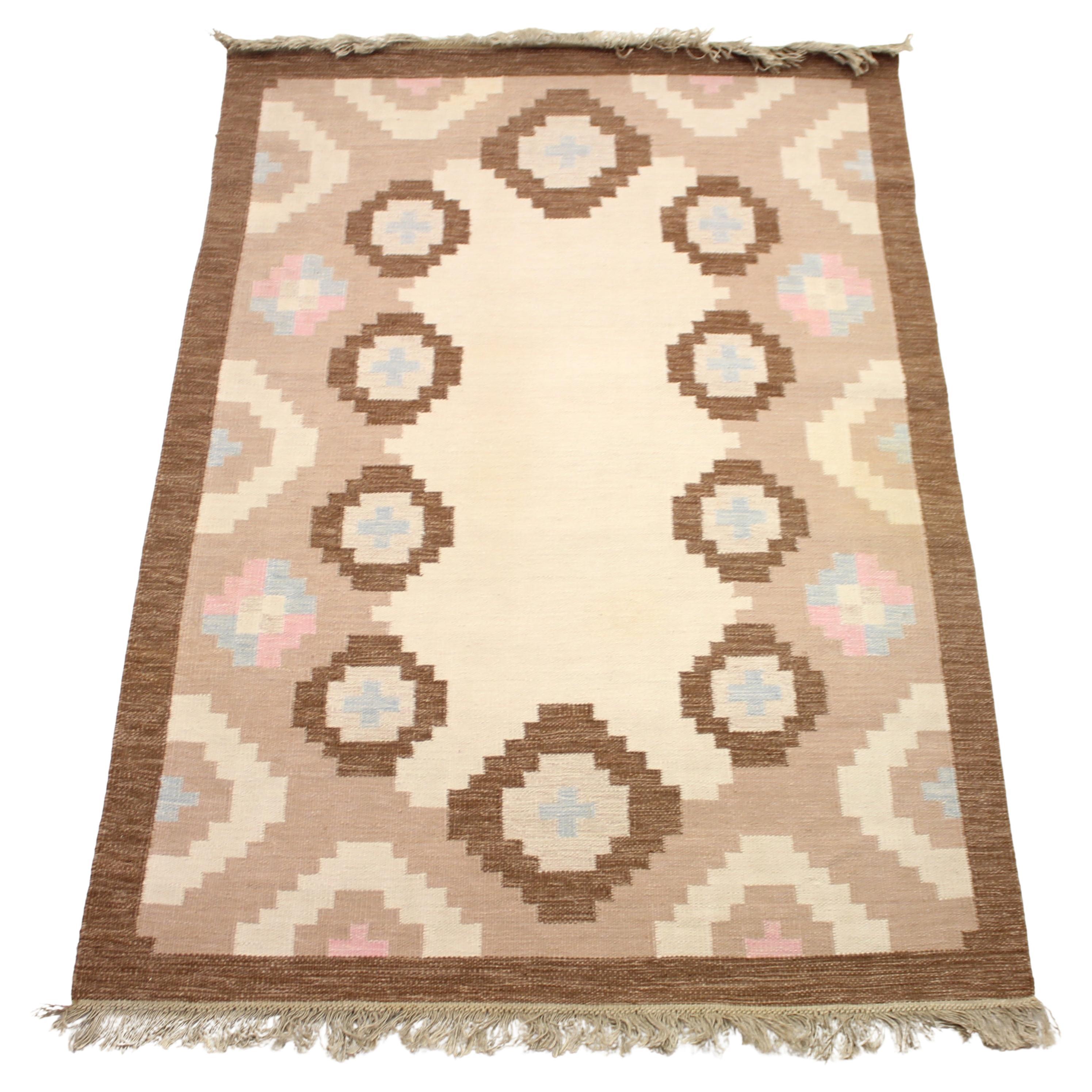 Swedish Flat Weave Röllakan Carpet, 1950s