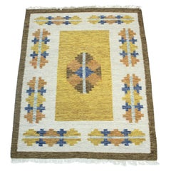 Swedish flat weave Röllakan carpet, 1960s Swedish flat weave Röllakan carpet, 1960s