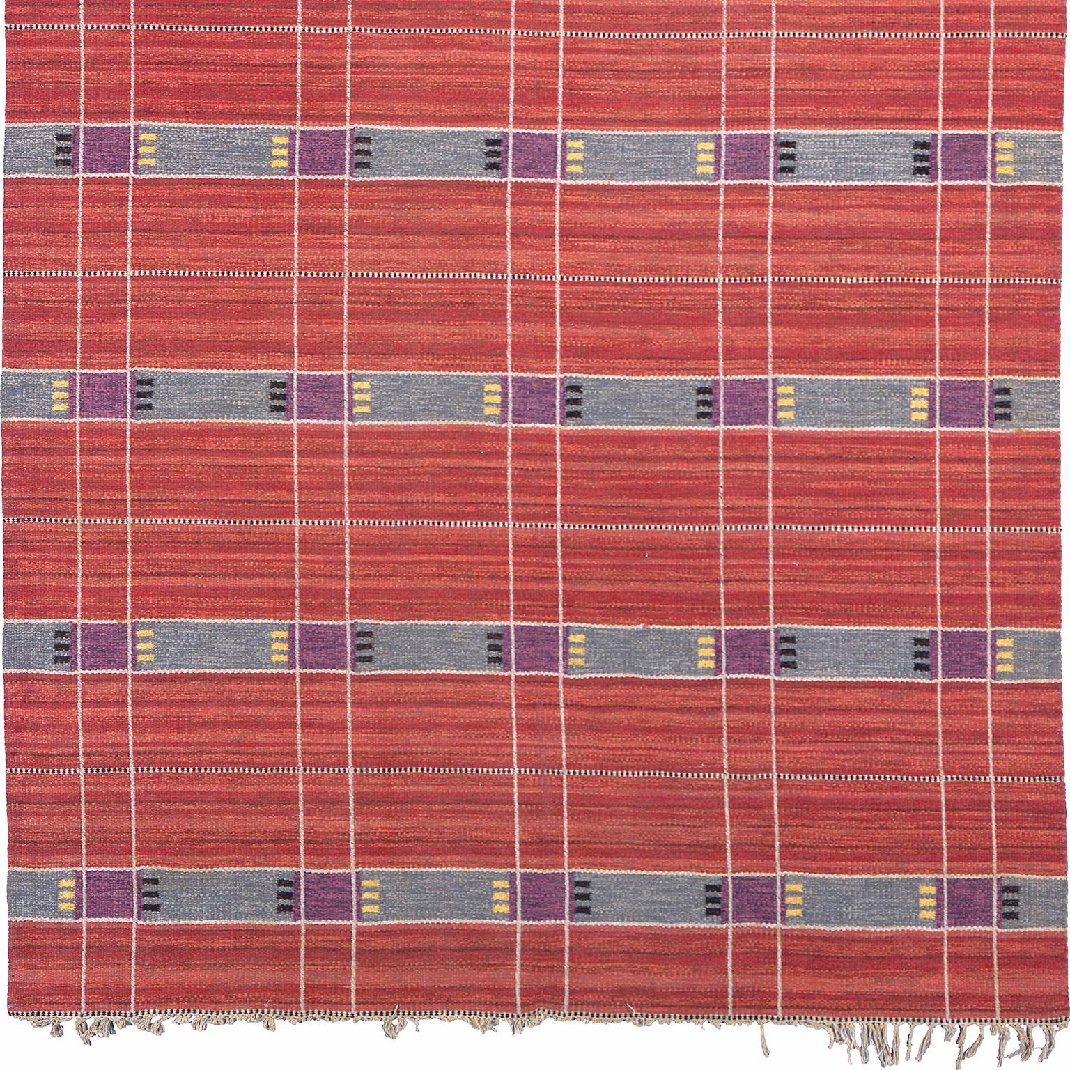 Swedish flat-weave Rug
Sweden, circa 1950
Handwoven.
 