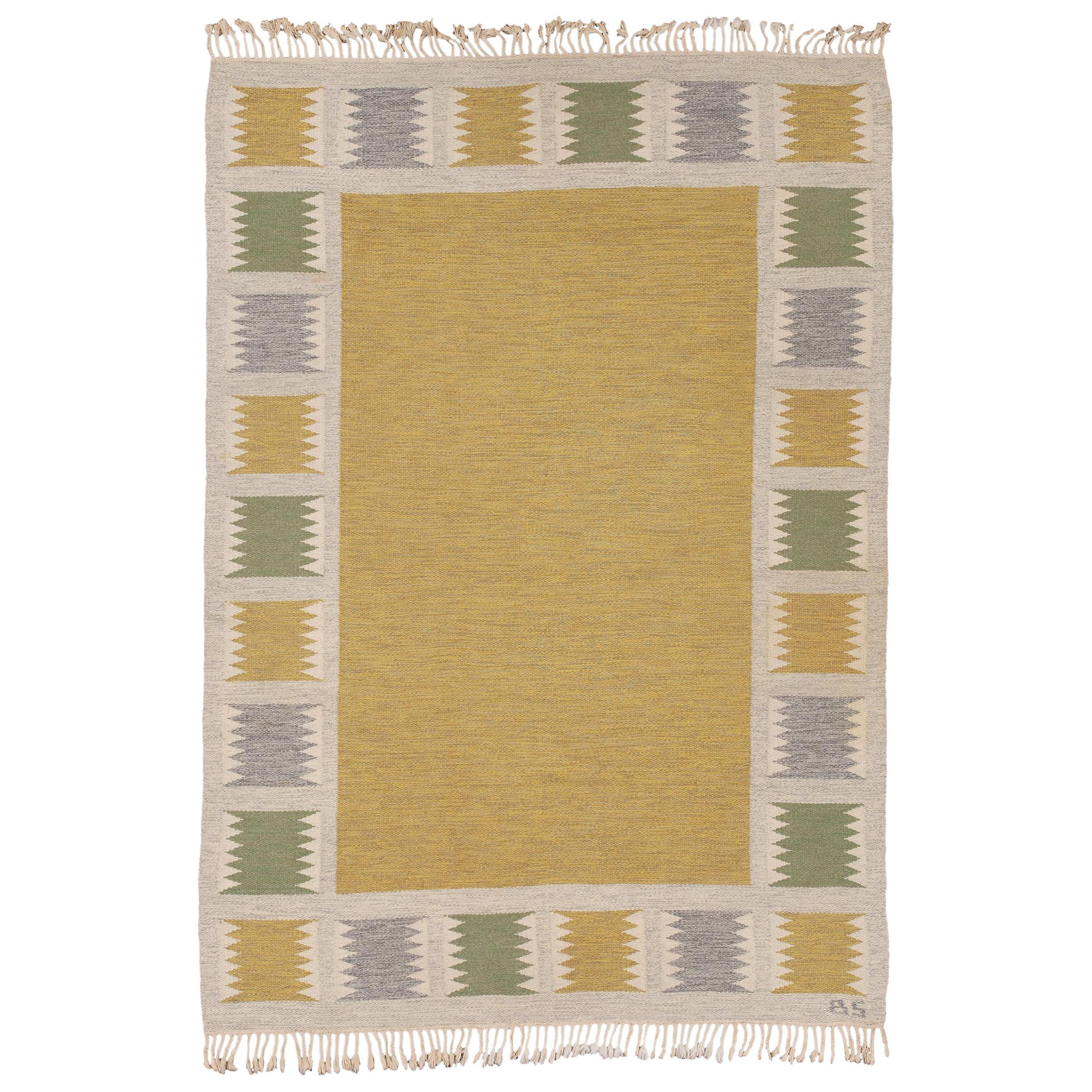 Mid 20th Century Swedish Flat-Weave Rug by Birgitta Sodergren