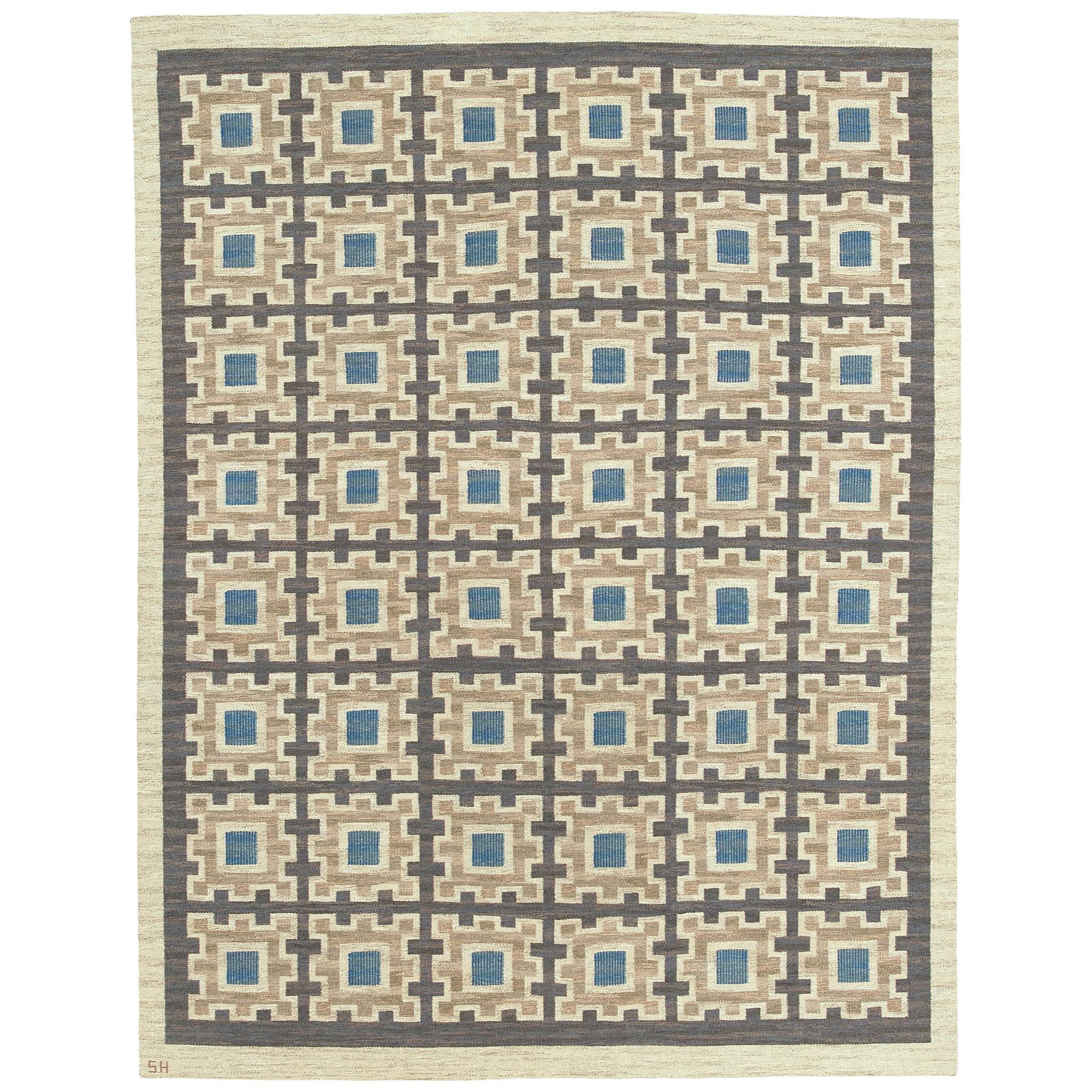 Swedish Flat-Weave Rug by Edna Martin