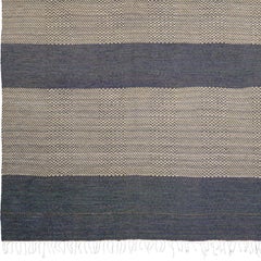 Mid 20th Century Grey Geometric Swedish Flat Weave Rug by Gunilla Lagerbielke
