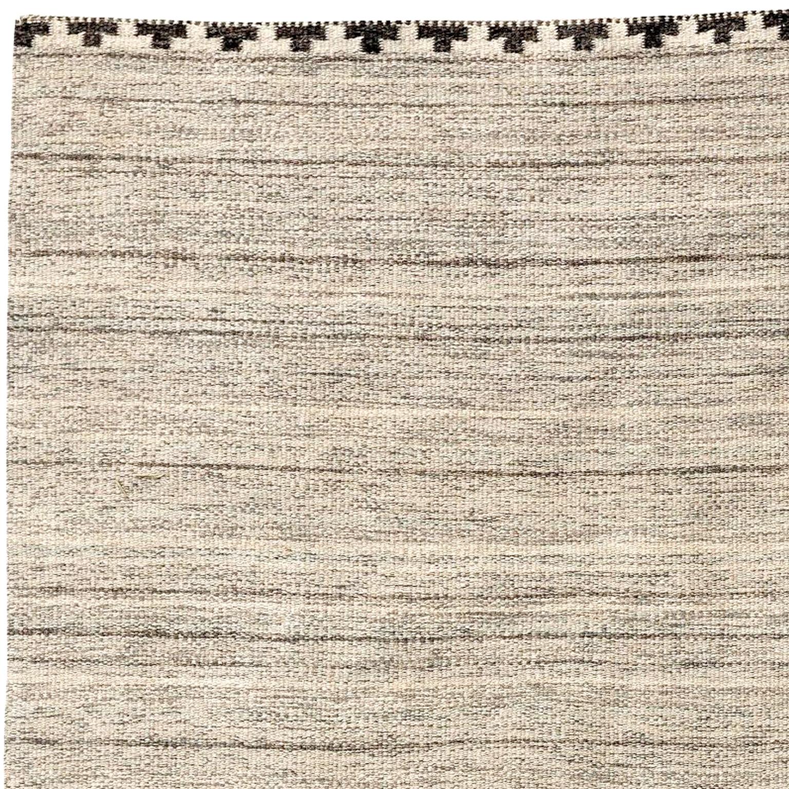Scandinavian Modern Swedish Flat Weave Rug by Rakel Callander For Sale