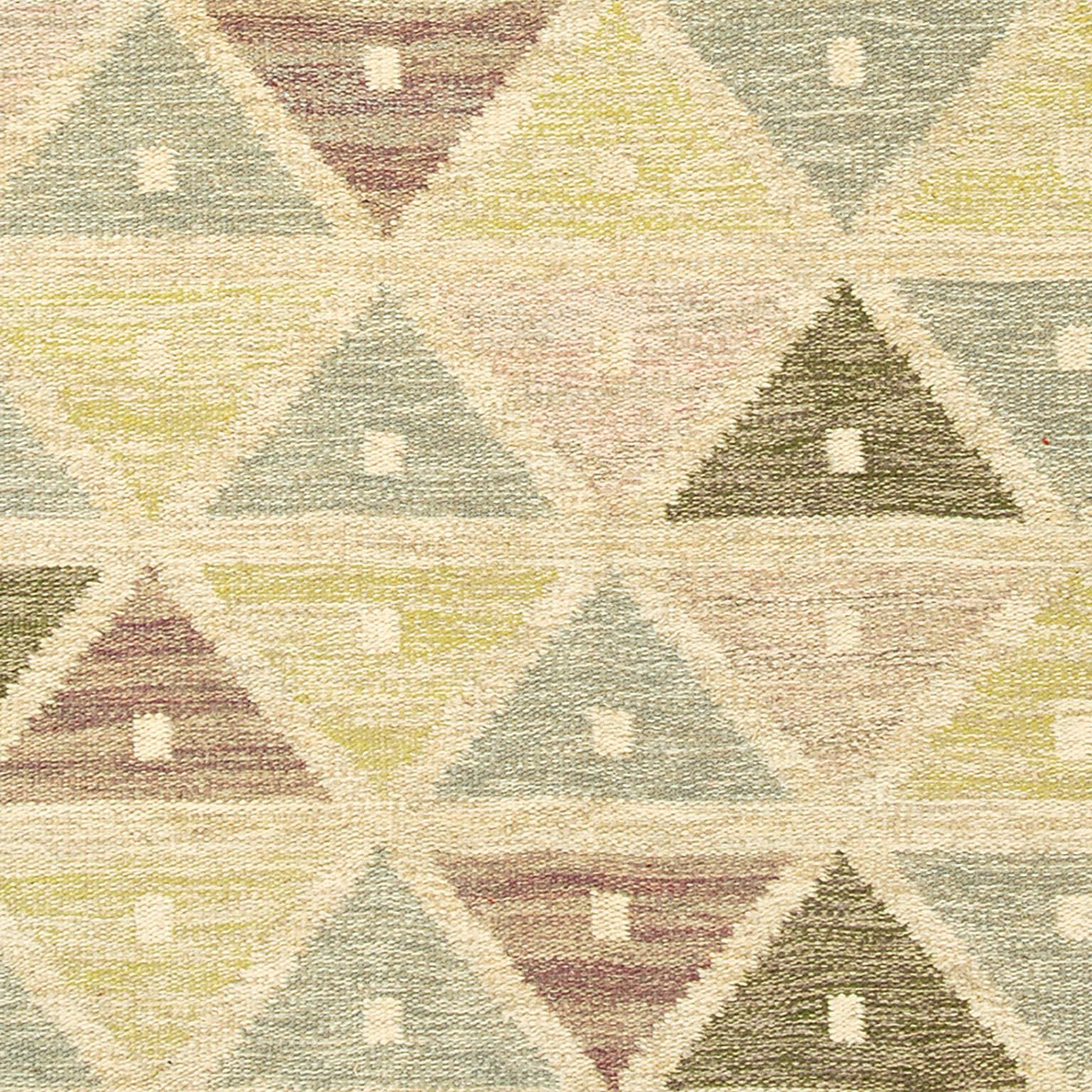 Hand-Woven Swedish Flat-Weave Rug by Sigvard Bernadotte For Sale