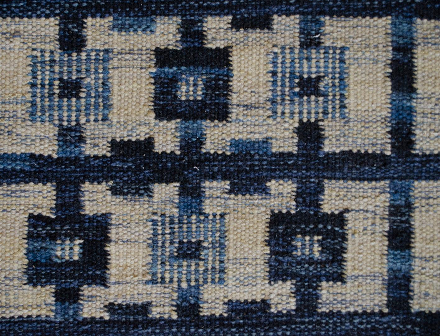 Indian Swedish-Inspired Flat-Weave Rug For Sale