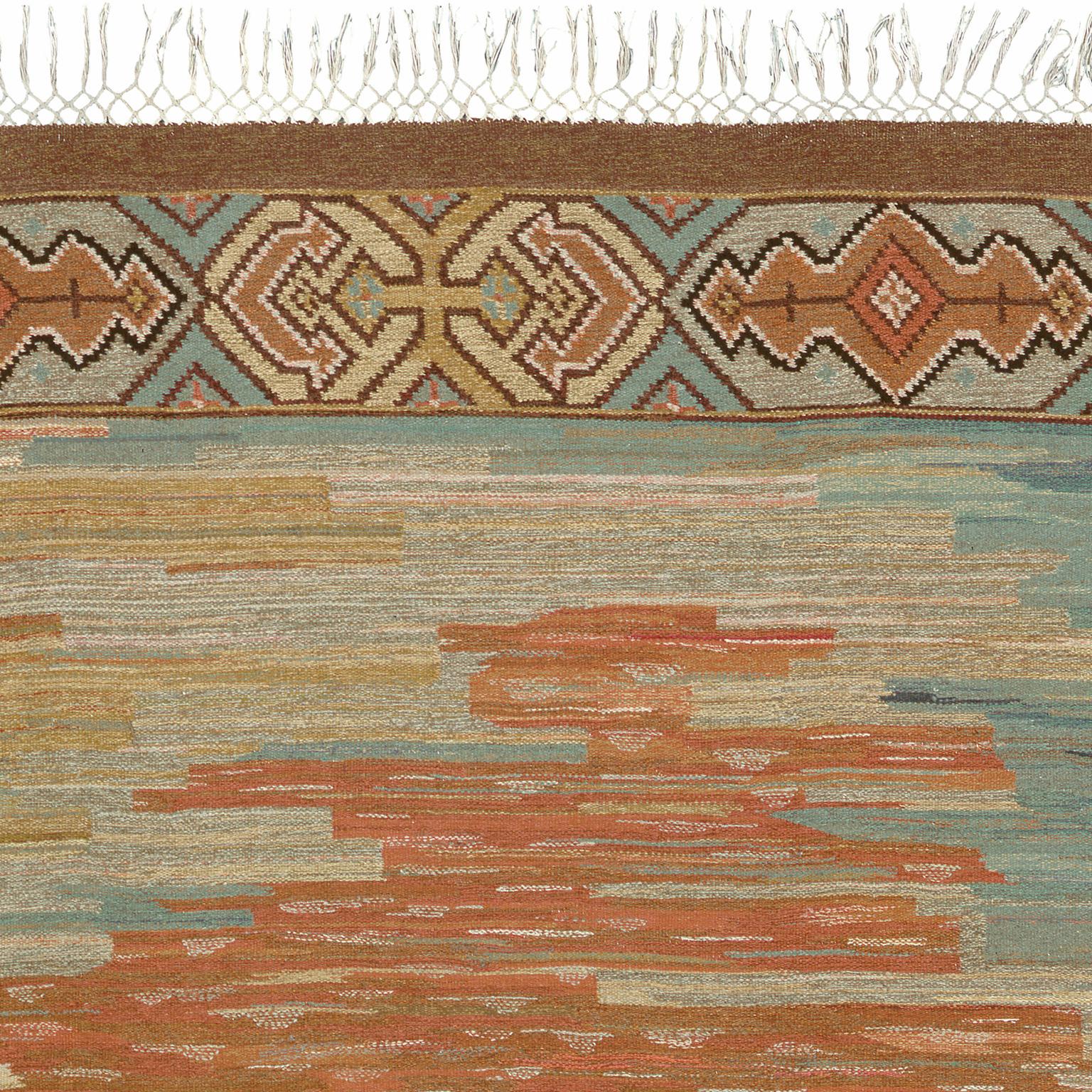 Swedish Flat Weave Rug In Good Condition For Sale In New York, NY