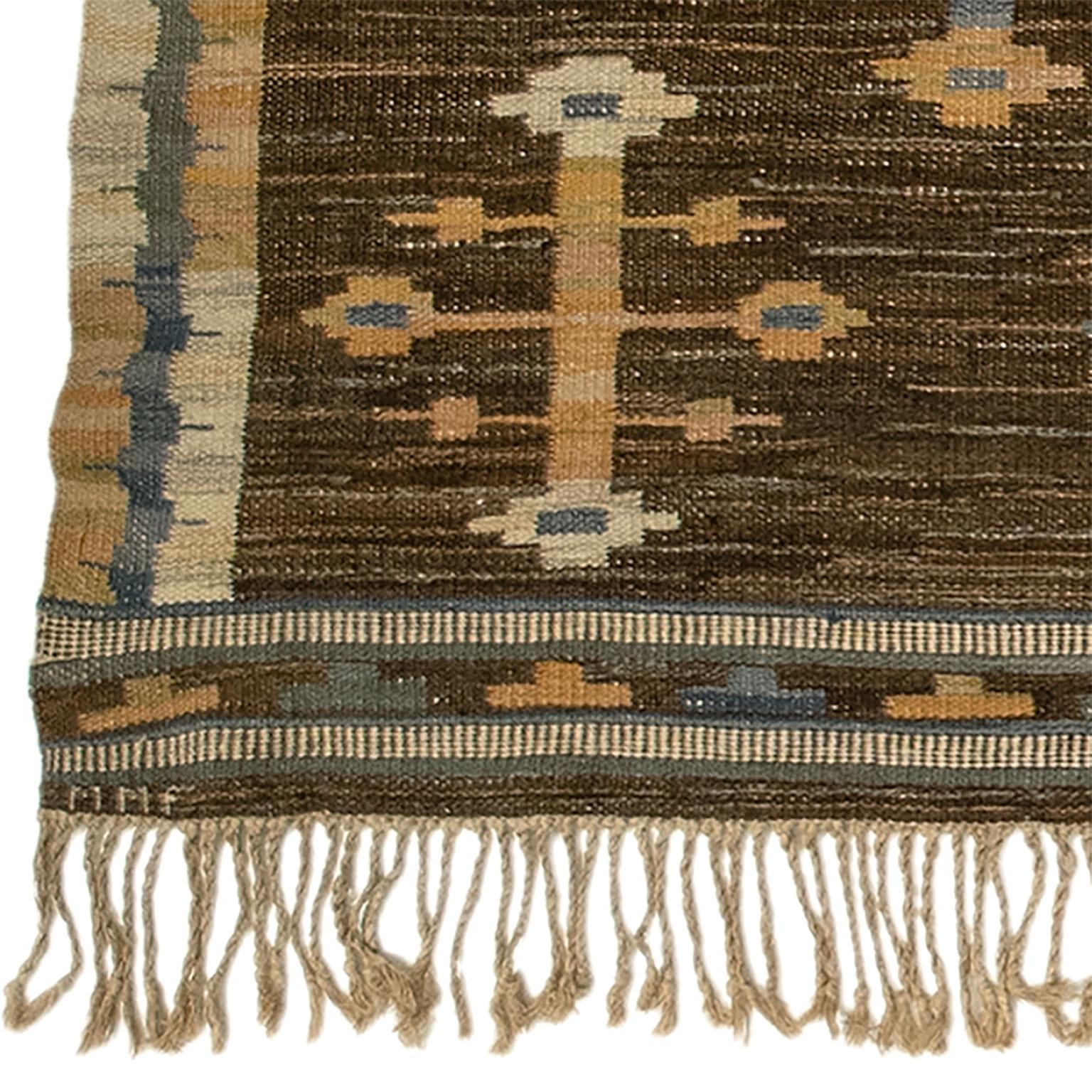 Mid 20th century Swedish rug,
Initialed 