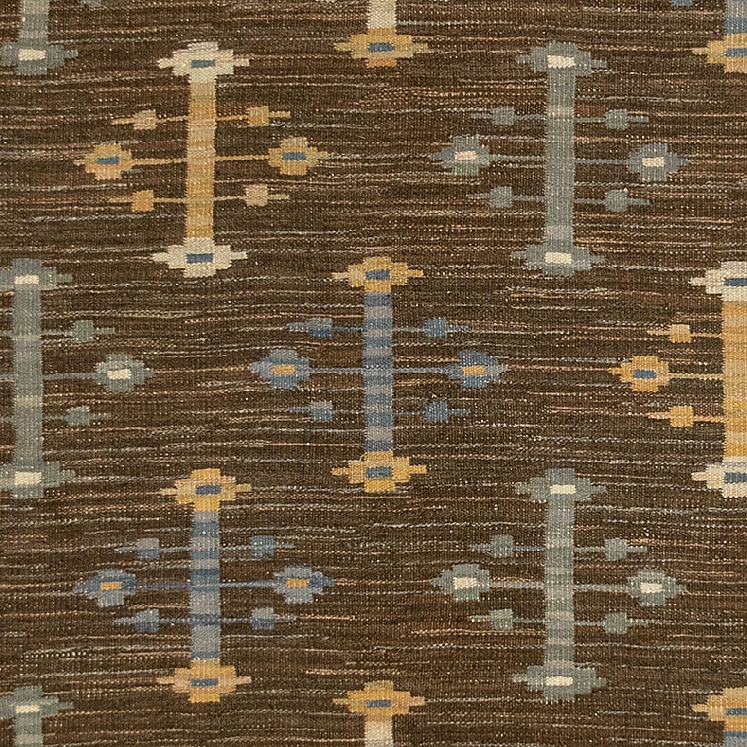 Scandinavian Modern Swedish Flat Weave Rug, Mid 20th Century For Sale