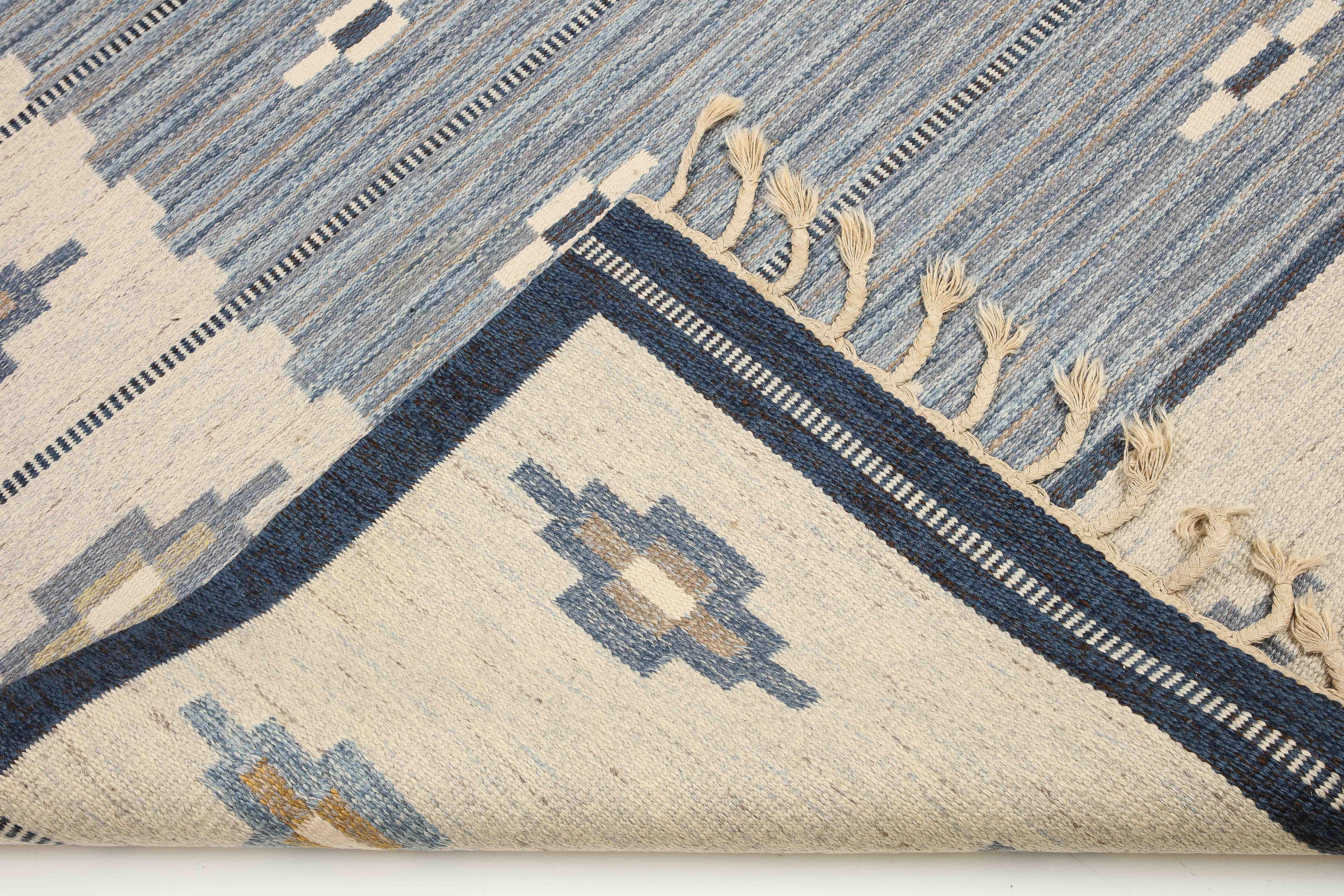 Swedish Flat-Weave Wool Carpet, circa 1950-1960 For Sale 4