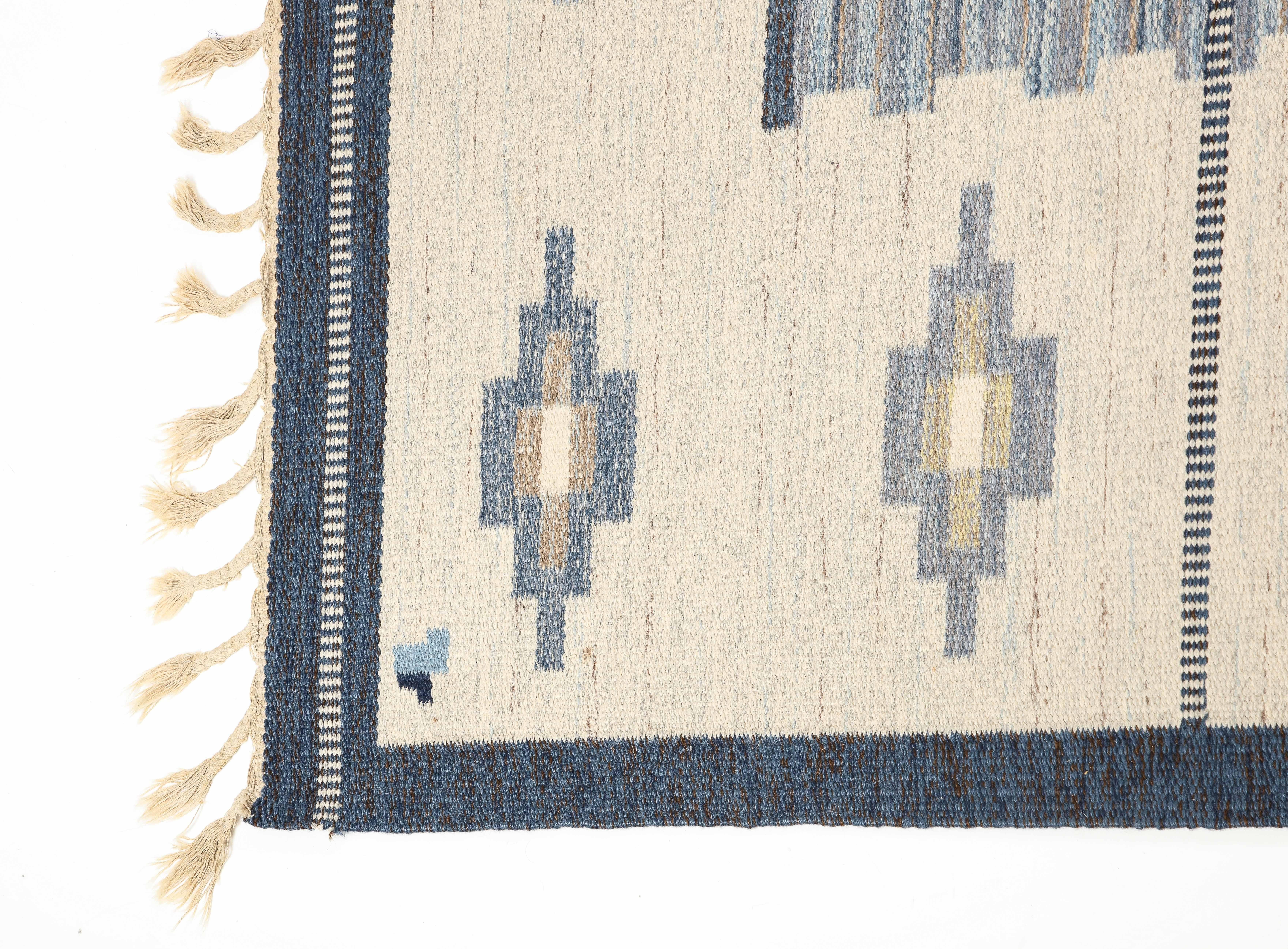 Scandinavian Modern Swedish Flat-Weave Wool Carpet, circa 1950-1960