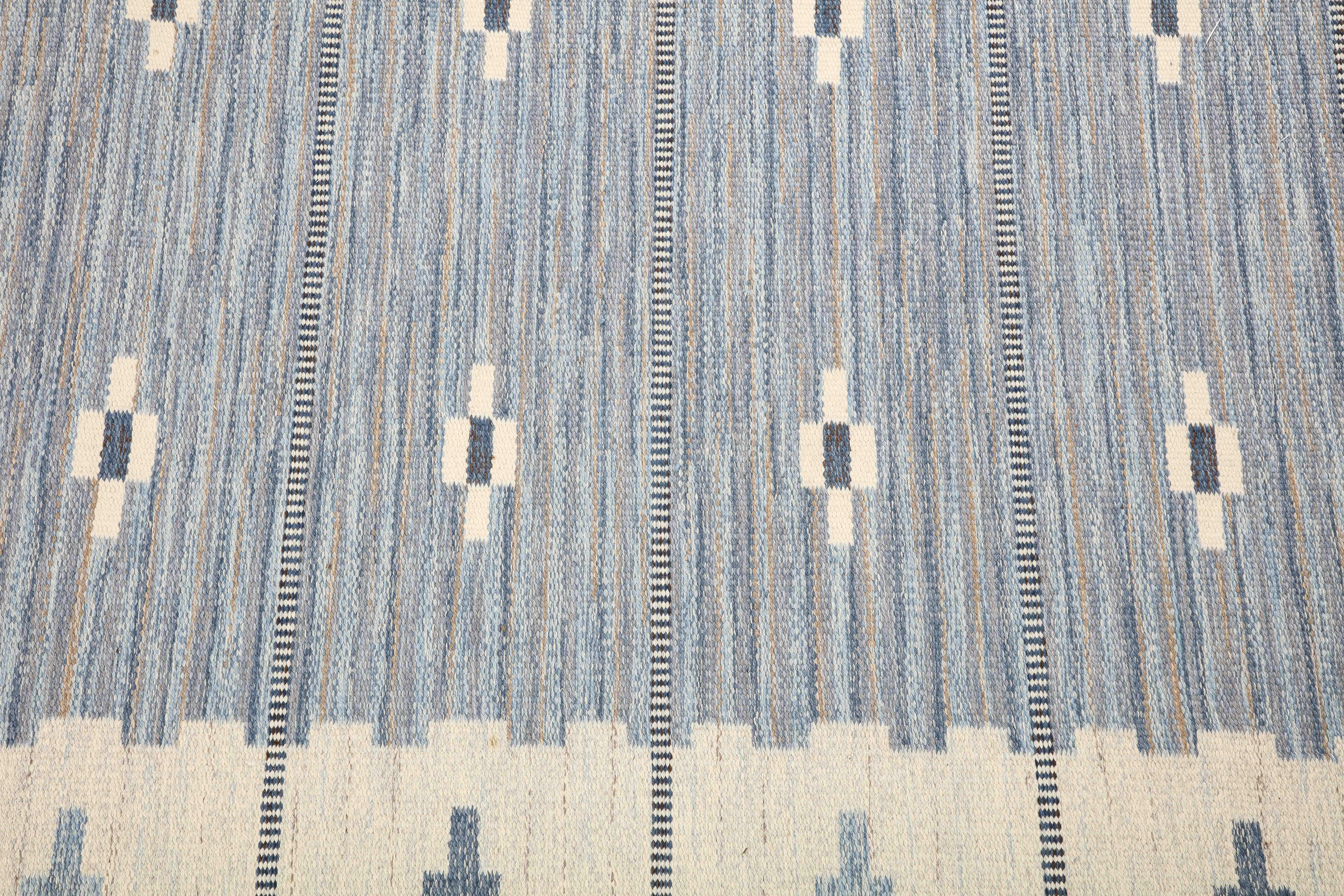 Swedish Flat-Weave Wool Carpet, circa 1950-1960 In Good Condition For Sale In New York, NY