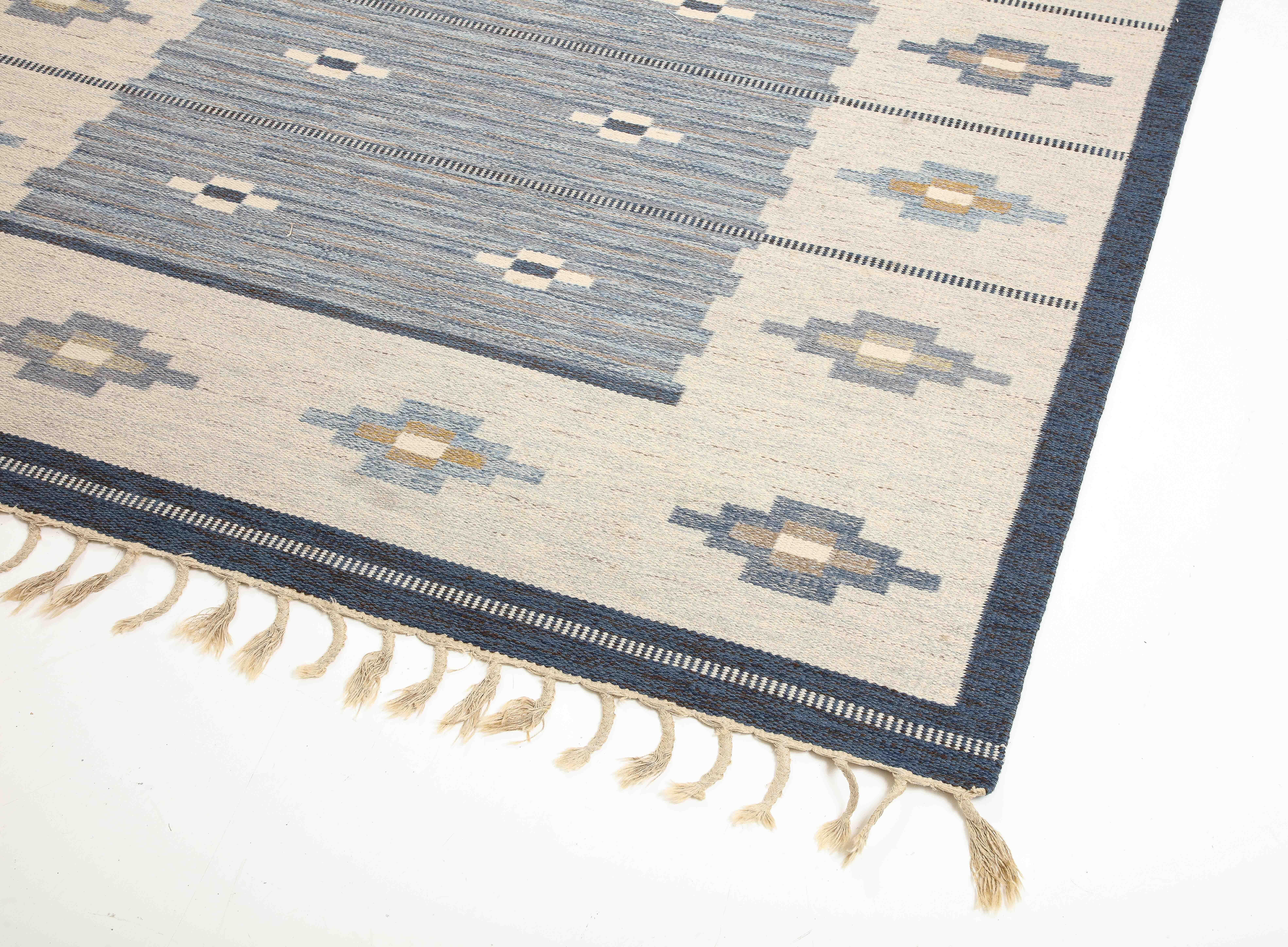 Swedish Flat-Weave Wool Carpet, circa 1950-1960 For Sale 1