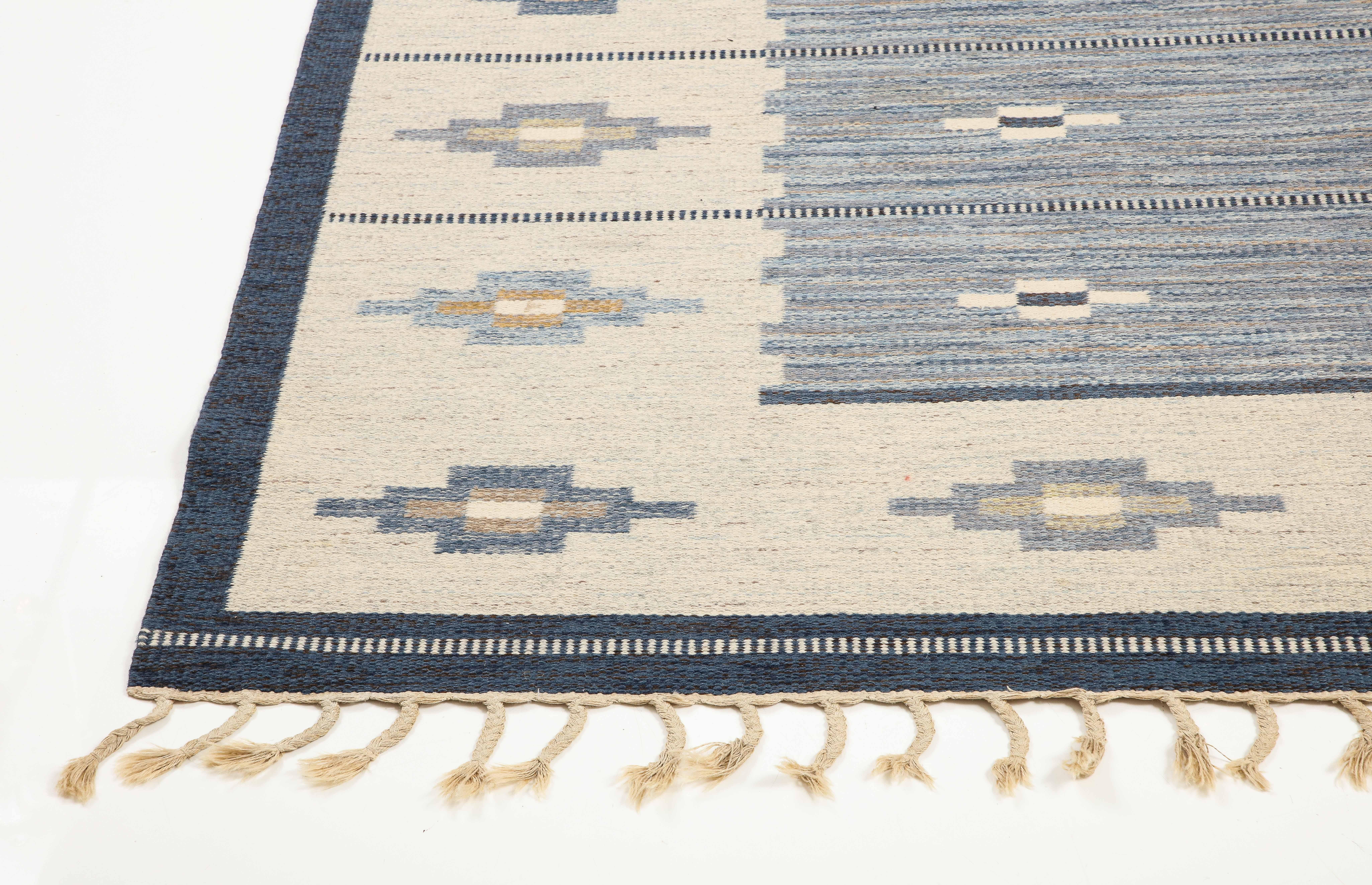 Swedish Flat-Weave Wool Carpet, circa 1950-1960 For Sale 3