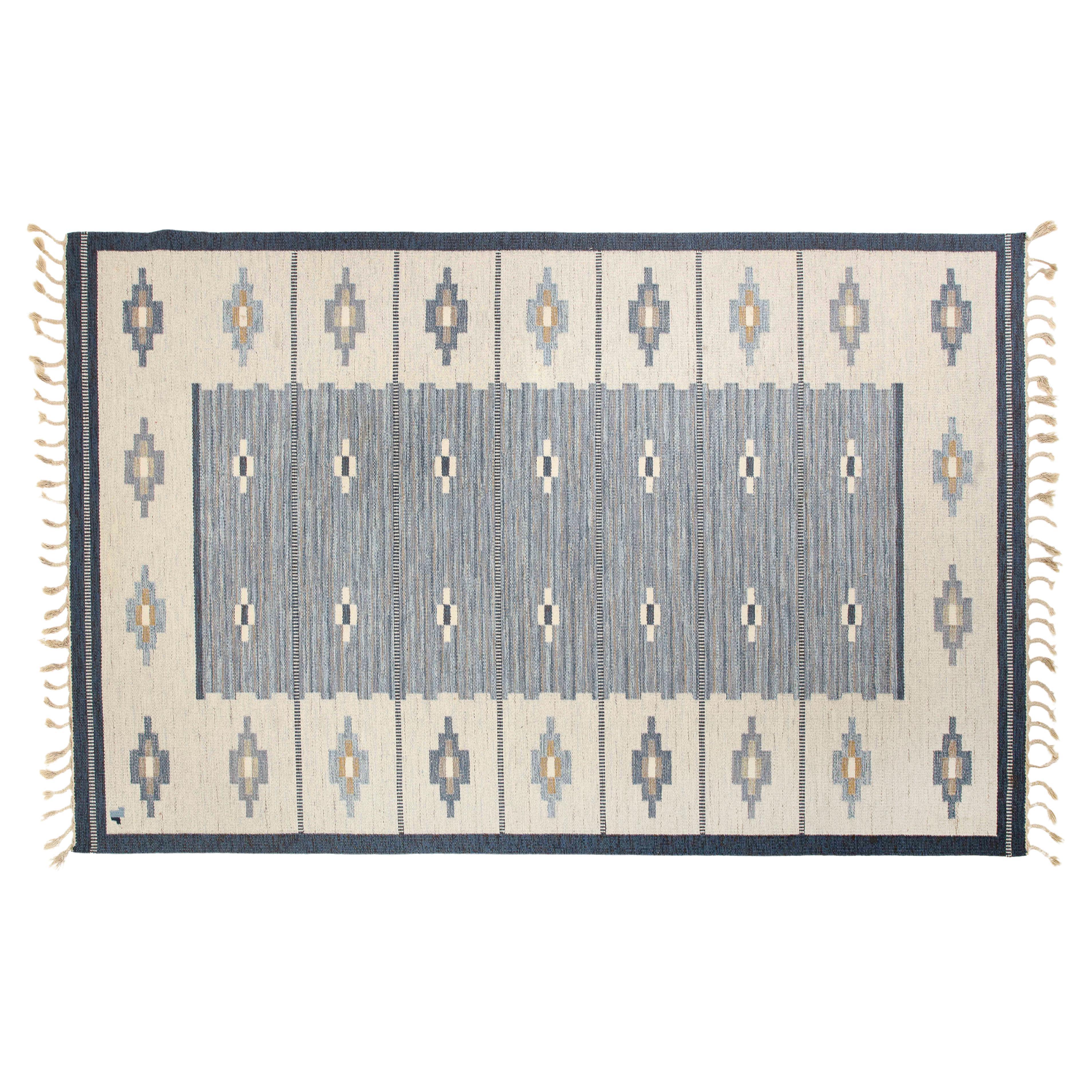 Swedish Flat-Weave Wool Carpet, circa 1950-1960 For Sale