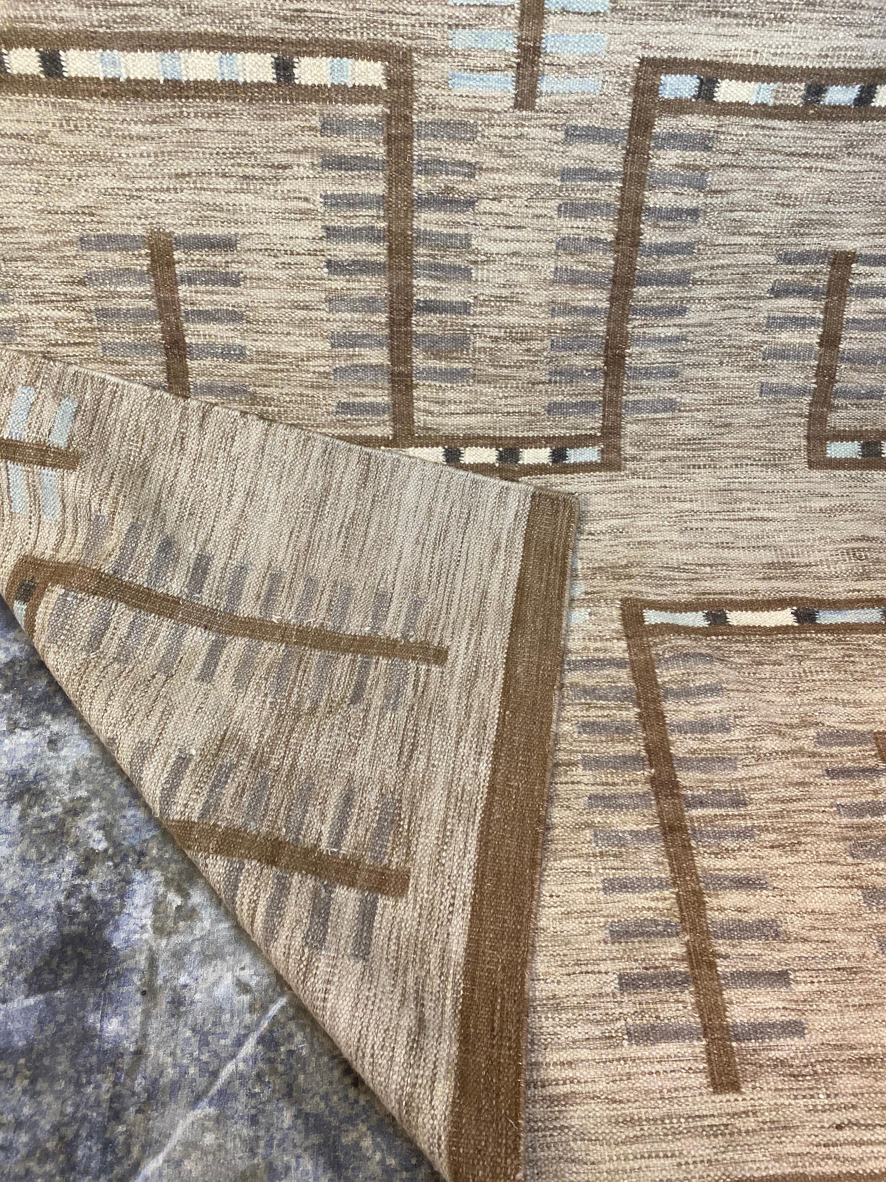 Mid-20th Century Swedish Flat-Weave Wool Carpet