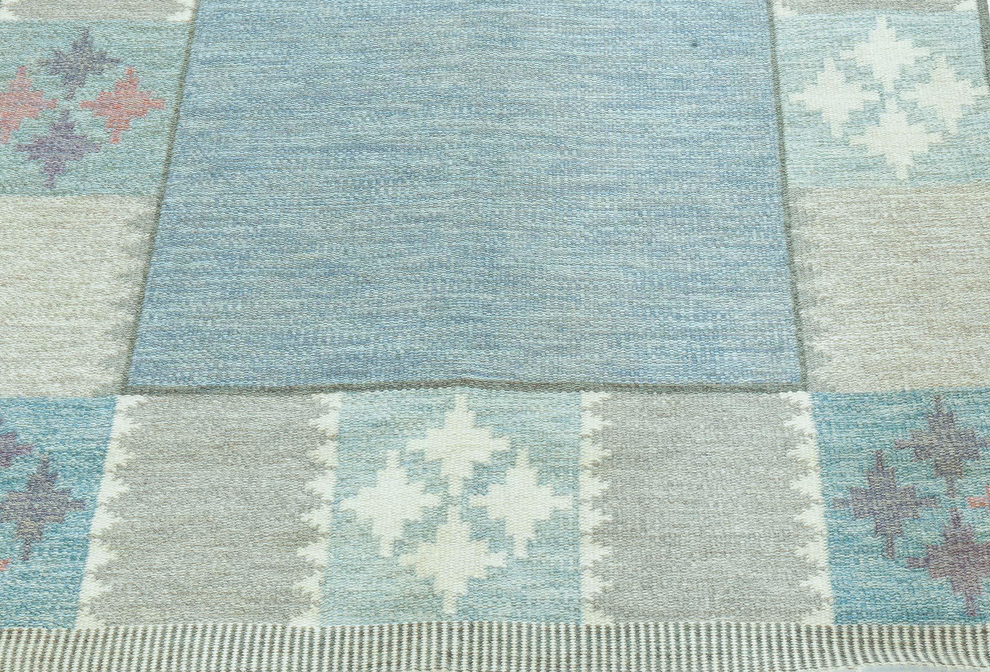 Midcentury Swedish flat woven rug by Bitte Ahlgren (BA)
Size: 5'4