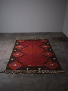 Schwedischer Flachgewebe-Teppich von Ingegerd Silow, 1960er Jahre