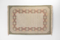 Swedish Flatweave Carpet in Tones of Green