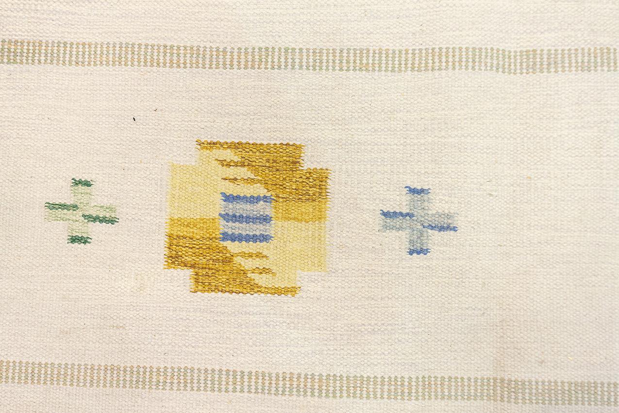 Wool Swedish Flatweave Rug Rollakan, 1950-1970 For Sale