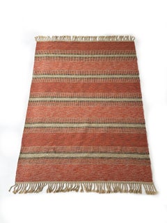 Swedish Flatweave Rug Röllakan Wool Carpet Scandinavian Modern Hand Woven 1970s