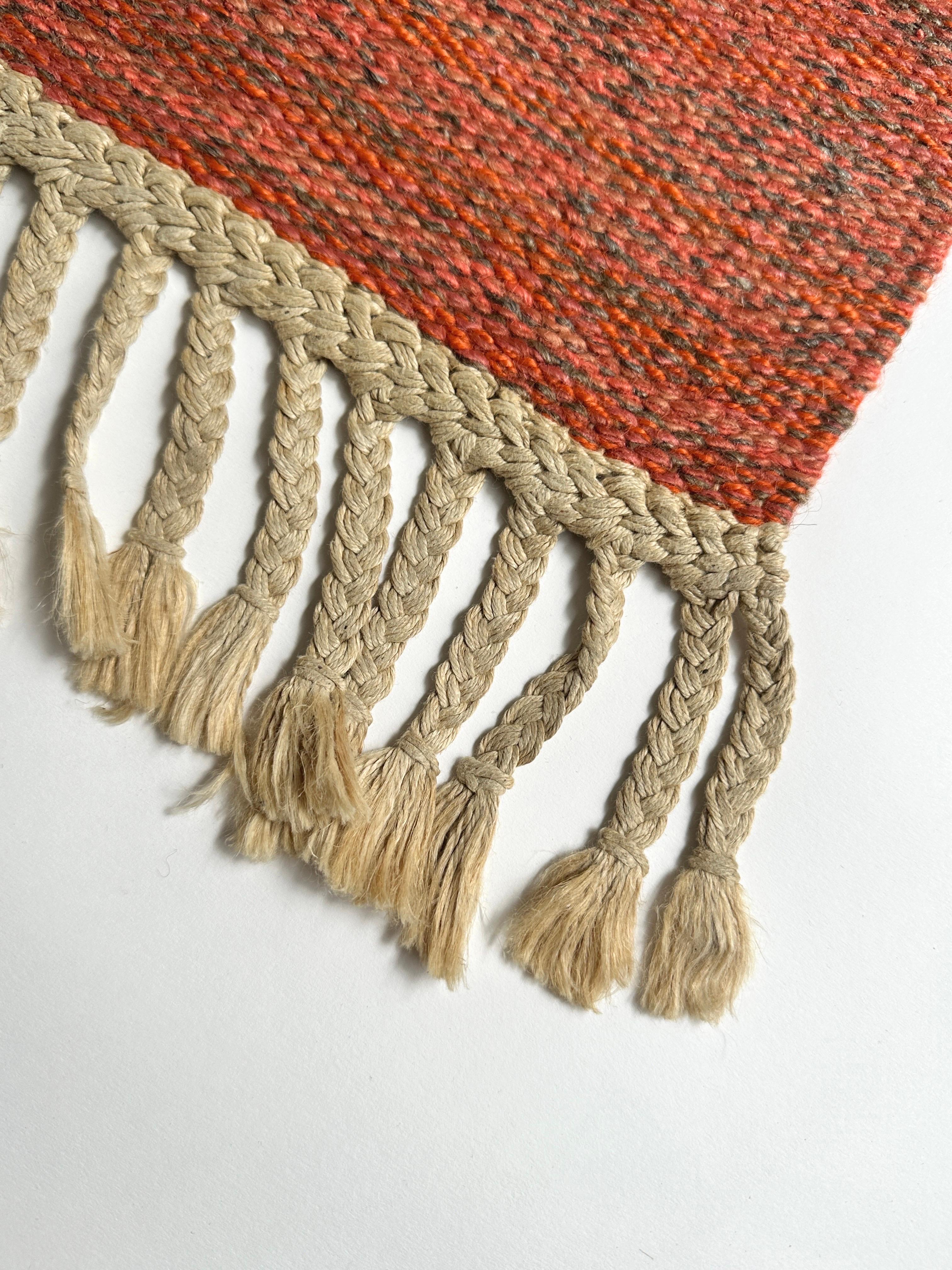 Tapis suédois en laine Röllakan Tapis moderne scandinave tissé à la main 1970 en vente 1