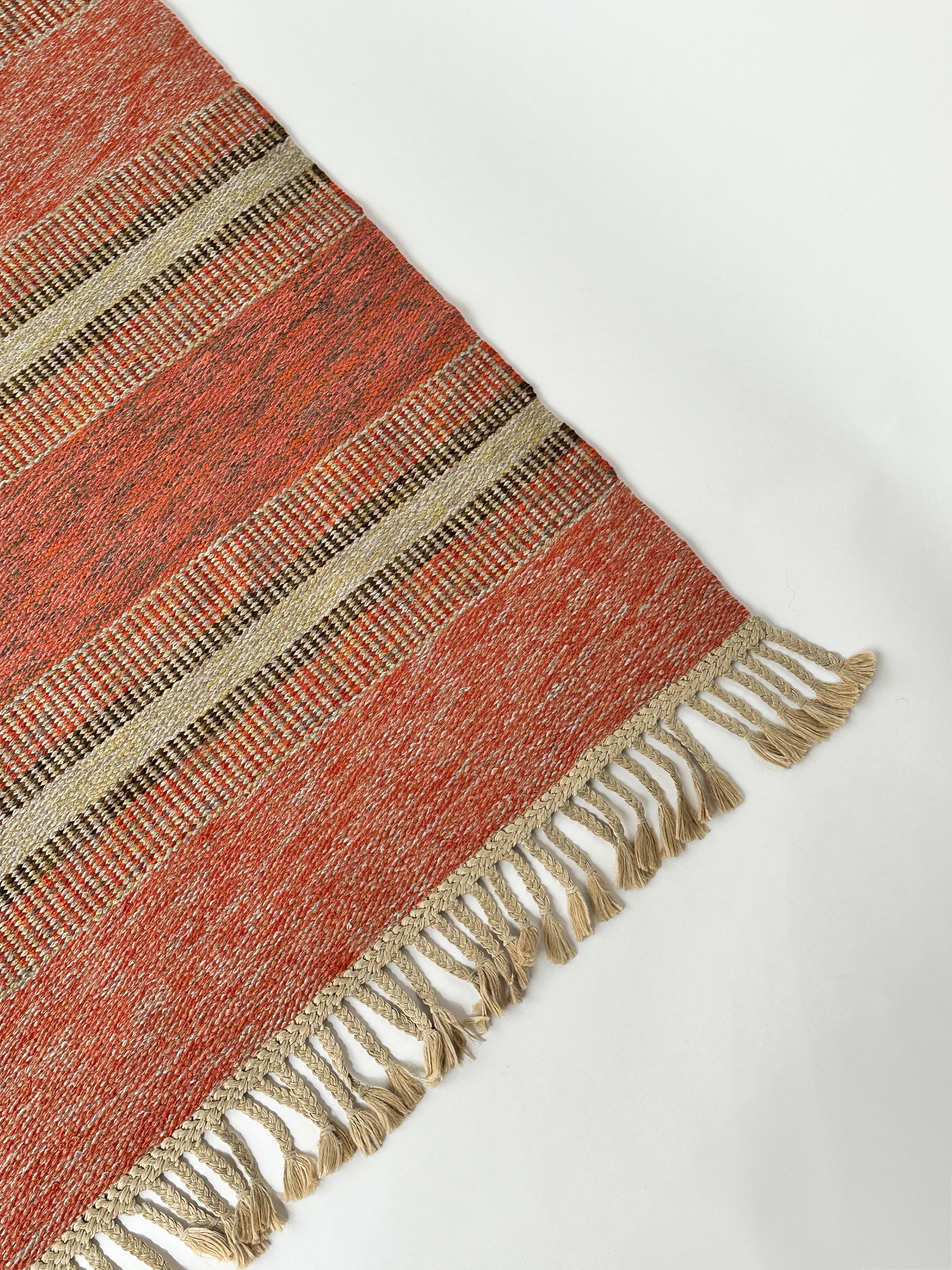 Tapis suédois en laine Röllakan Tapis moderne scandinave tissé à la main 1970 en vente 2