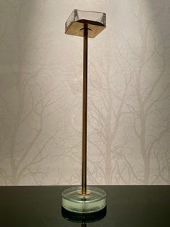 Swedish floor ashtray in brass and glass by Gunnar Ander for Ystad-Metall