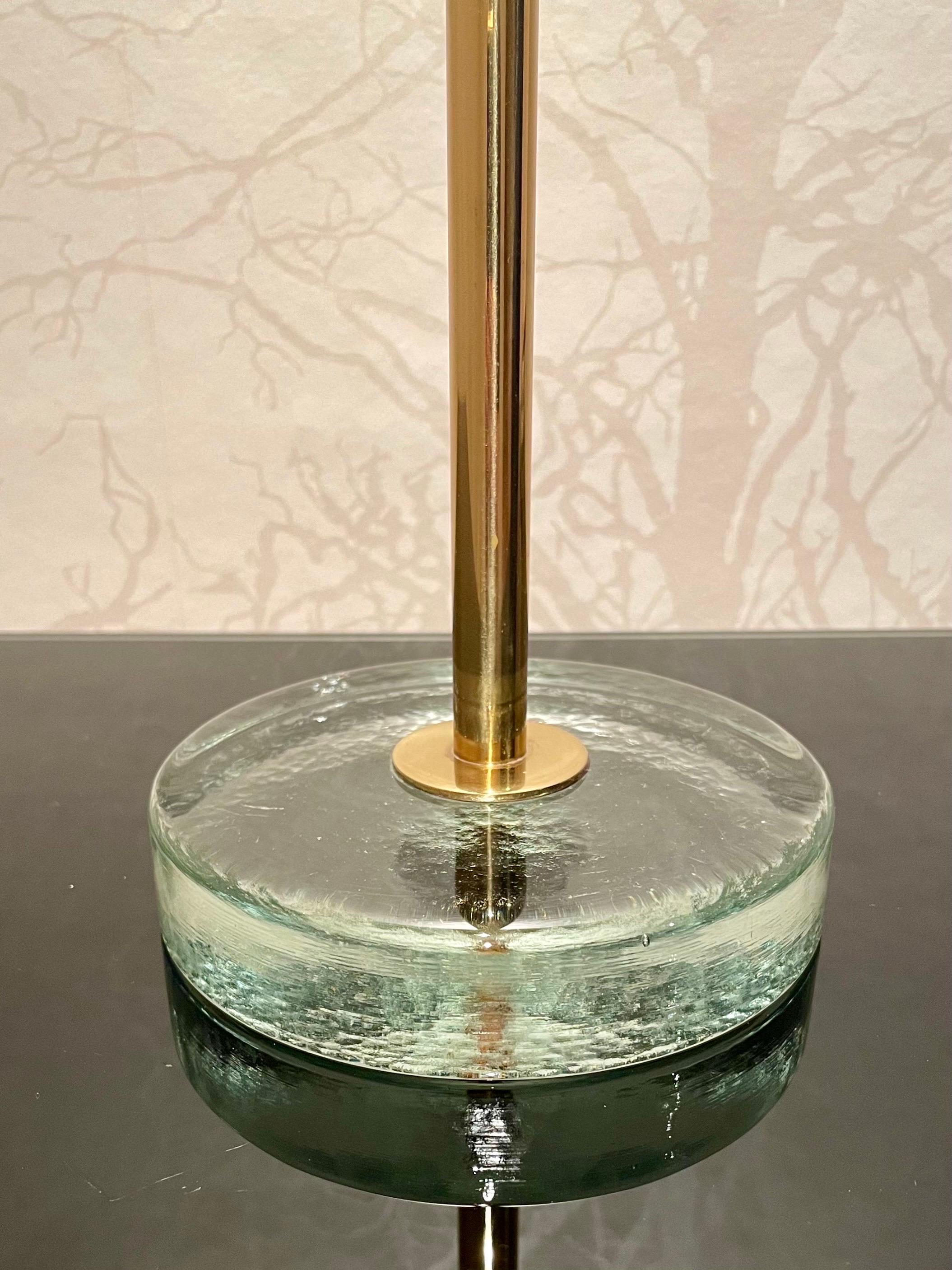 Swedish floor ashtray in brass and glass by Gunnar Ander for Ystad-Metall  In Good Condition For Sale In Örebro, SE