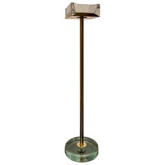 Swedish floor ashtray in brass and glass by Gunnar Ander for Ystad-Metall