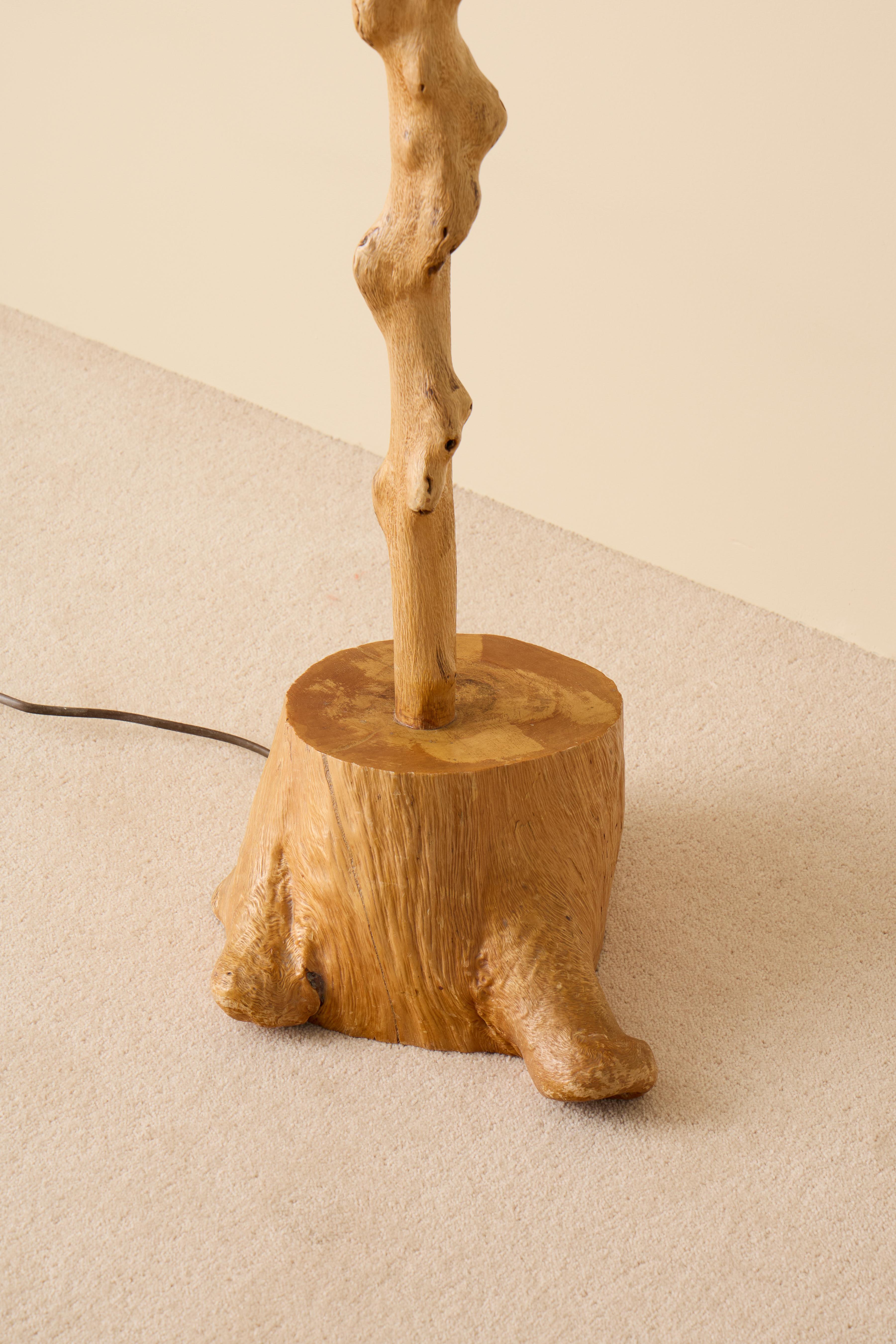 Elm Swedish Floor Lamp, 1950s For Sale