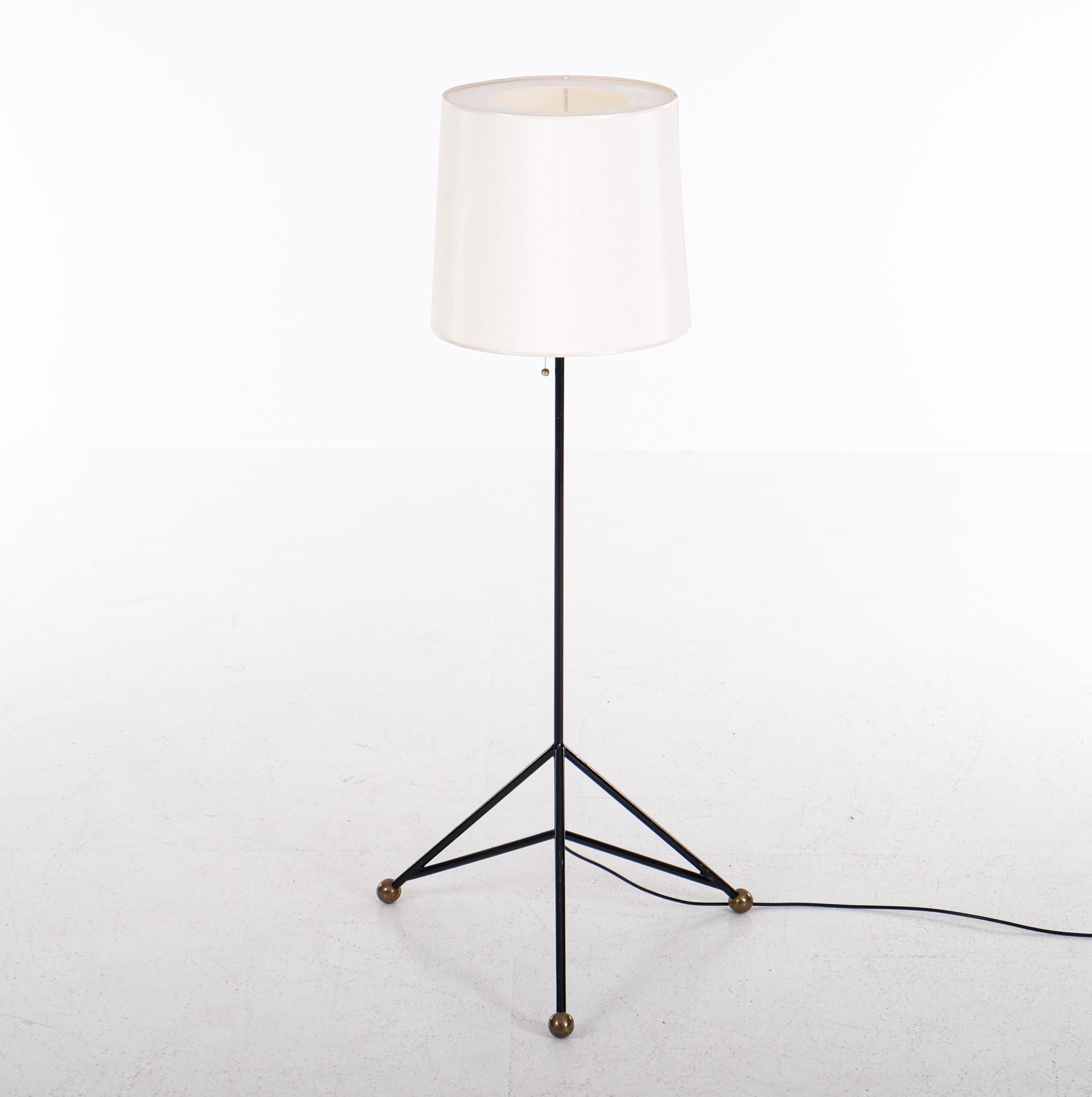 Brass Swedish Floor Lamp, 1960s For Sale