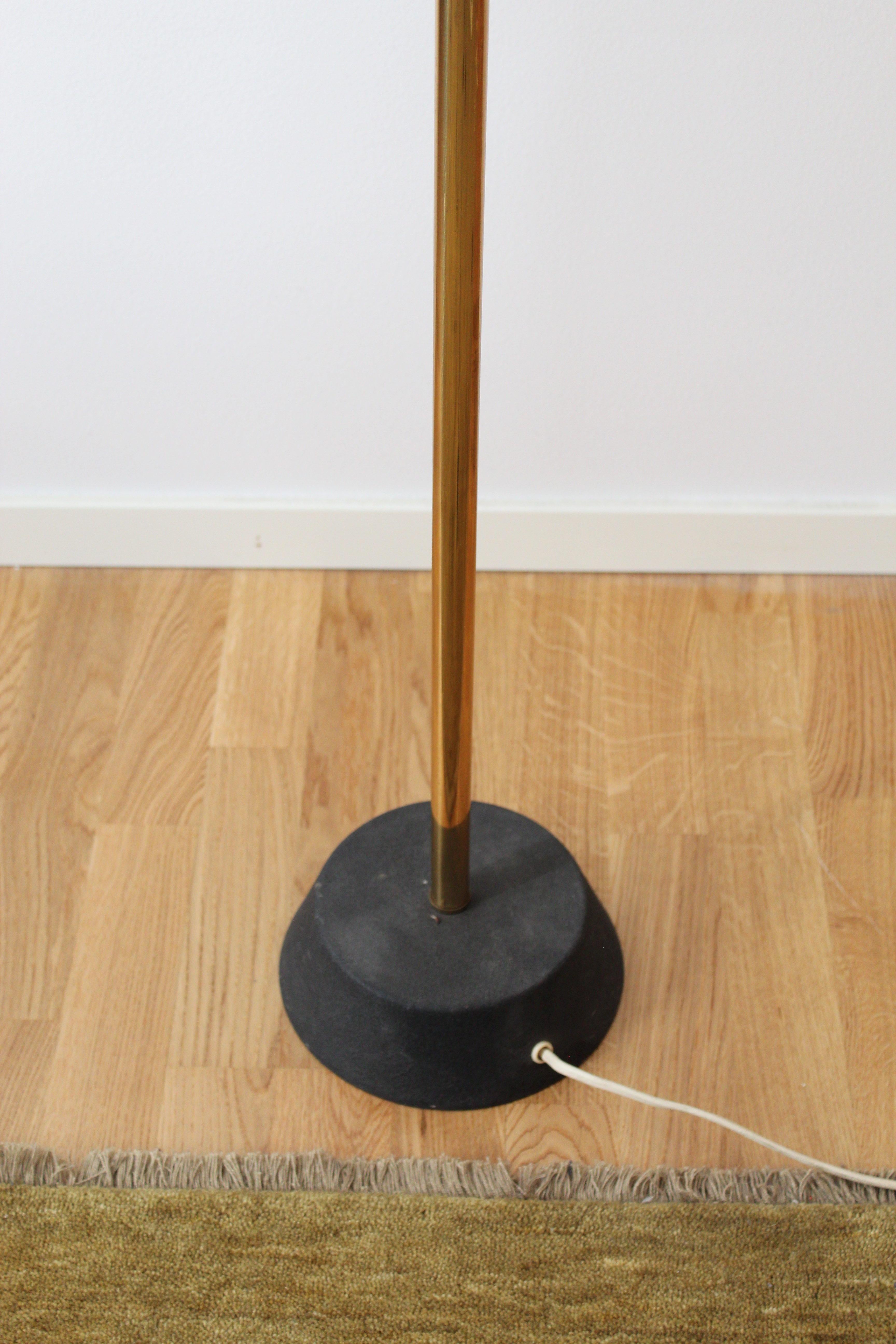 A highly modernist floor lamp. Designed and produced in Sweden, c. 1950s-1960s.

Other designers of the period include Paavo Tynell, Josef Frank, Hans Agne Jakobsson, Lisa Johansson-Pape, and Hans Bergström.