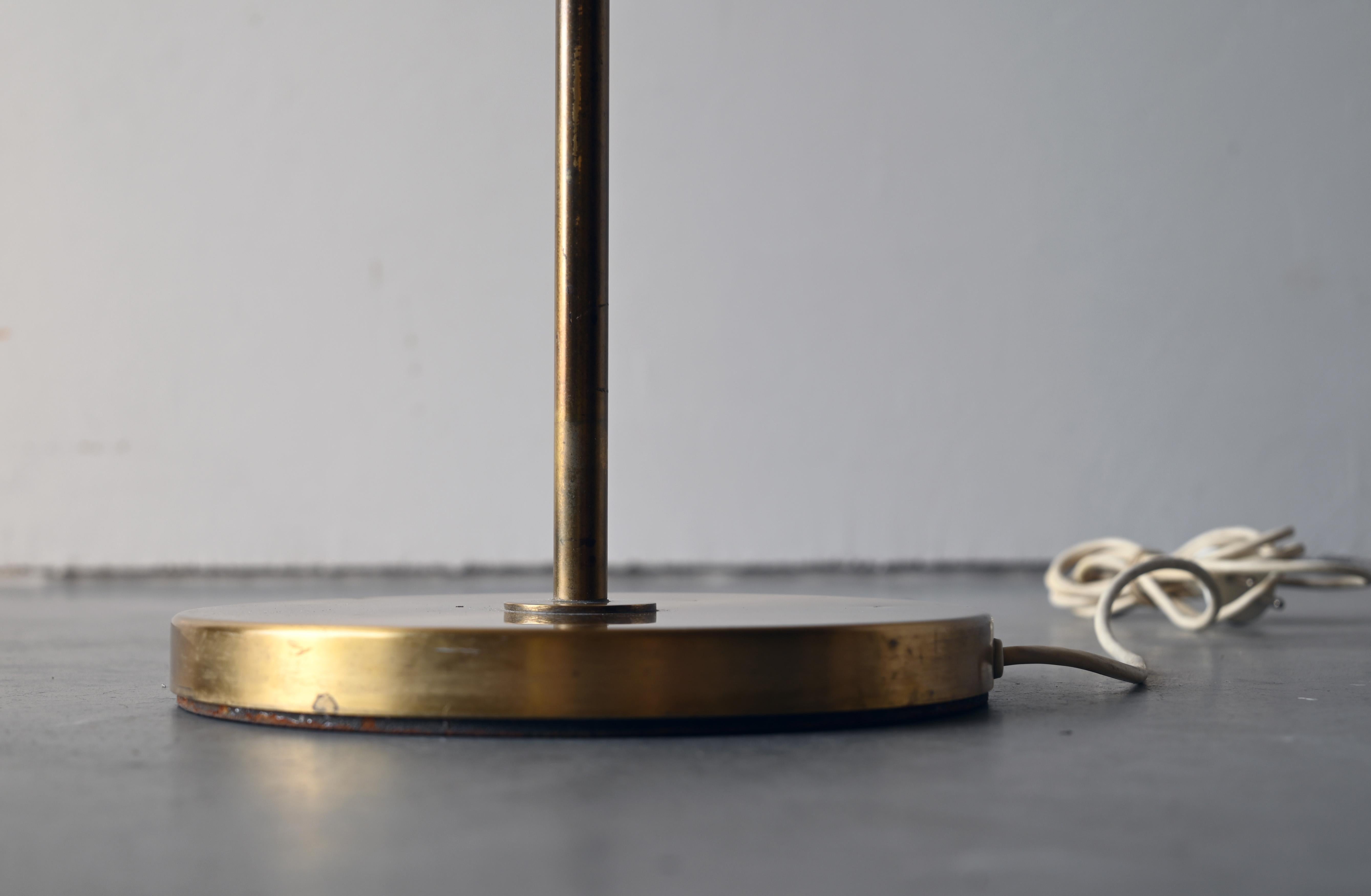 Swedish, Floor Lamp, Brass, Rattan, Sweden, 1950s 2