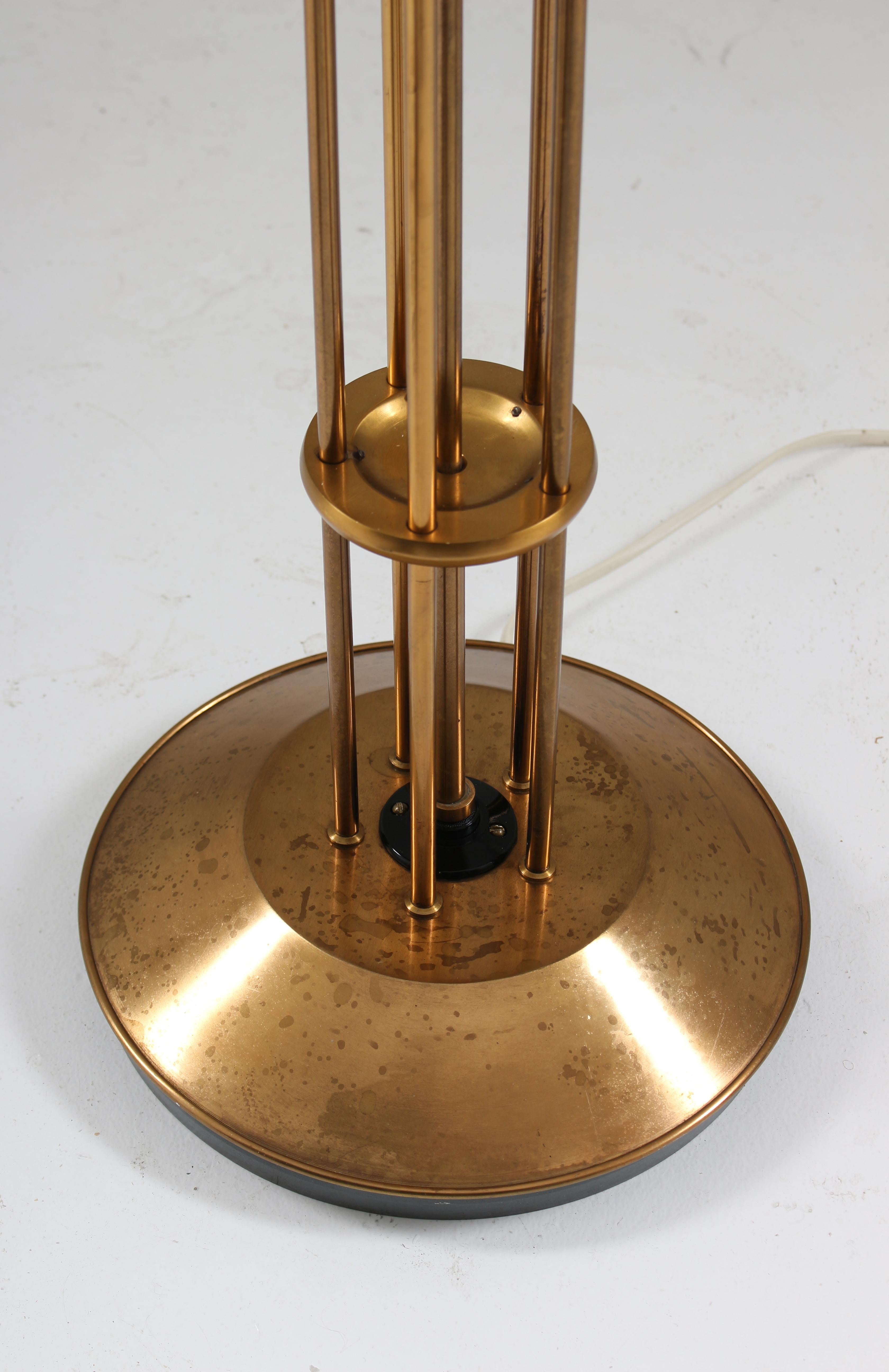 Swedish Floor Lamp in Brass and Opaline Glass by Böhlmarks, 1950s For Sale 5