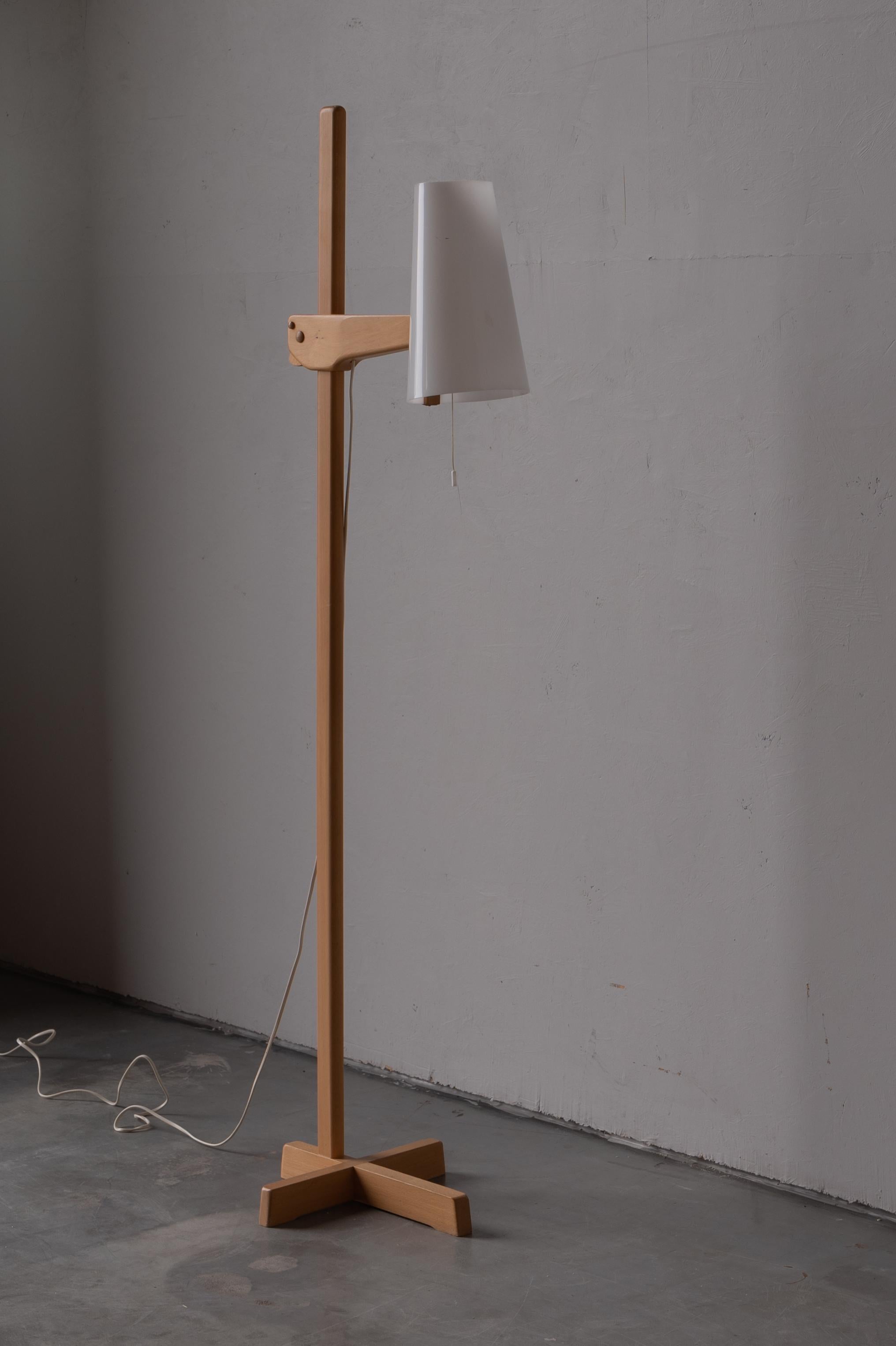 A floor lamp. In solid oak, acrylic lampshade. Designed and produced in Sweden, 1960s.

Other designers of the period include Hans Bergström, Hans-Agne Jacobson, Alvar Aalto, Josef Frank, and Paavo Tynell.