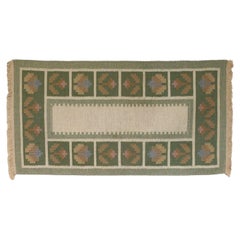 Vintage Swedish Floral Kilim