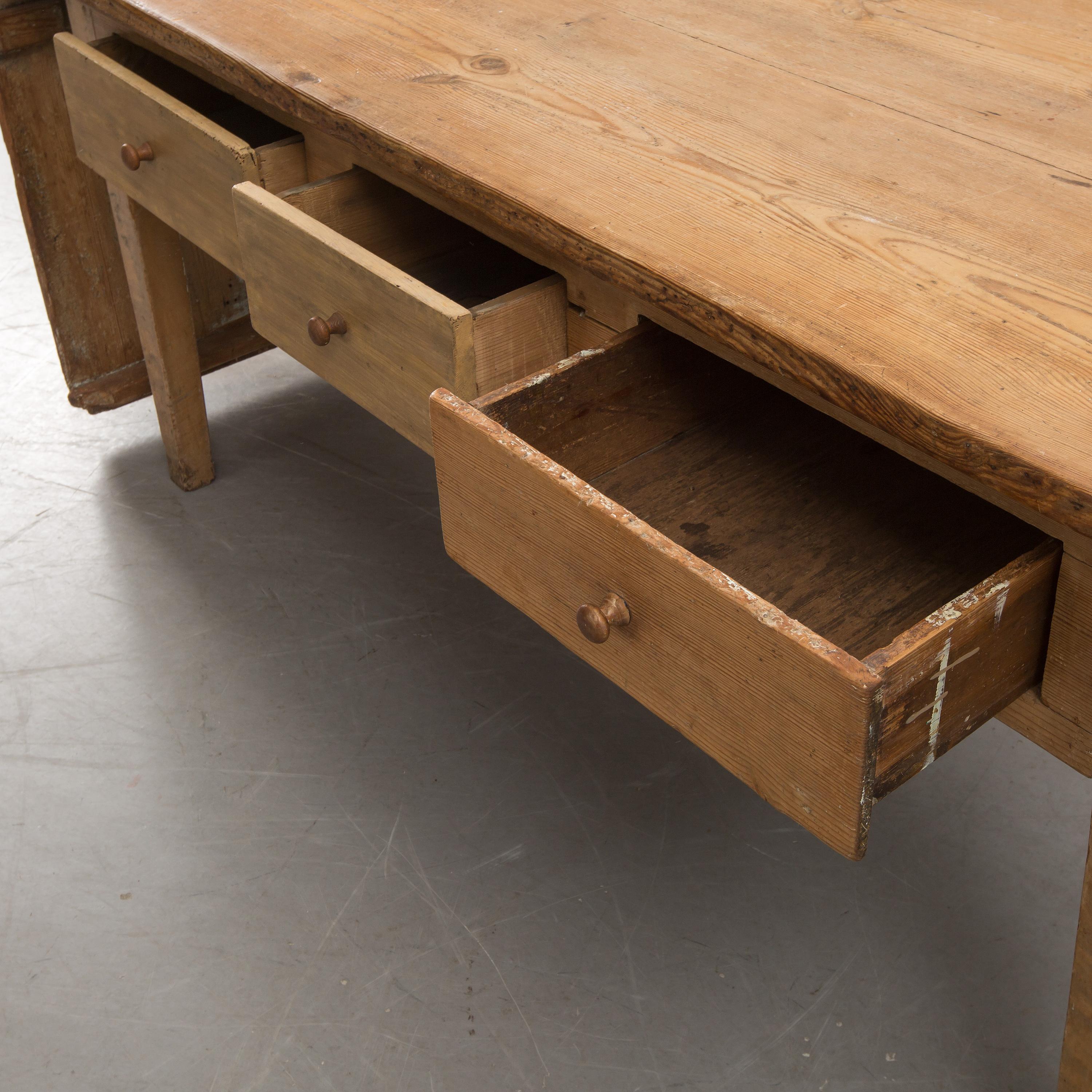 Pine Swedish Folding Country Table 18th Century For Sale