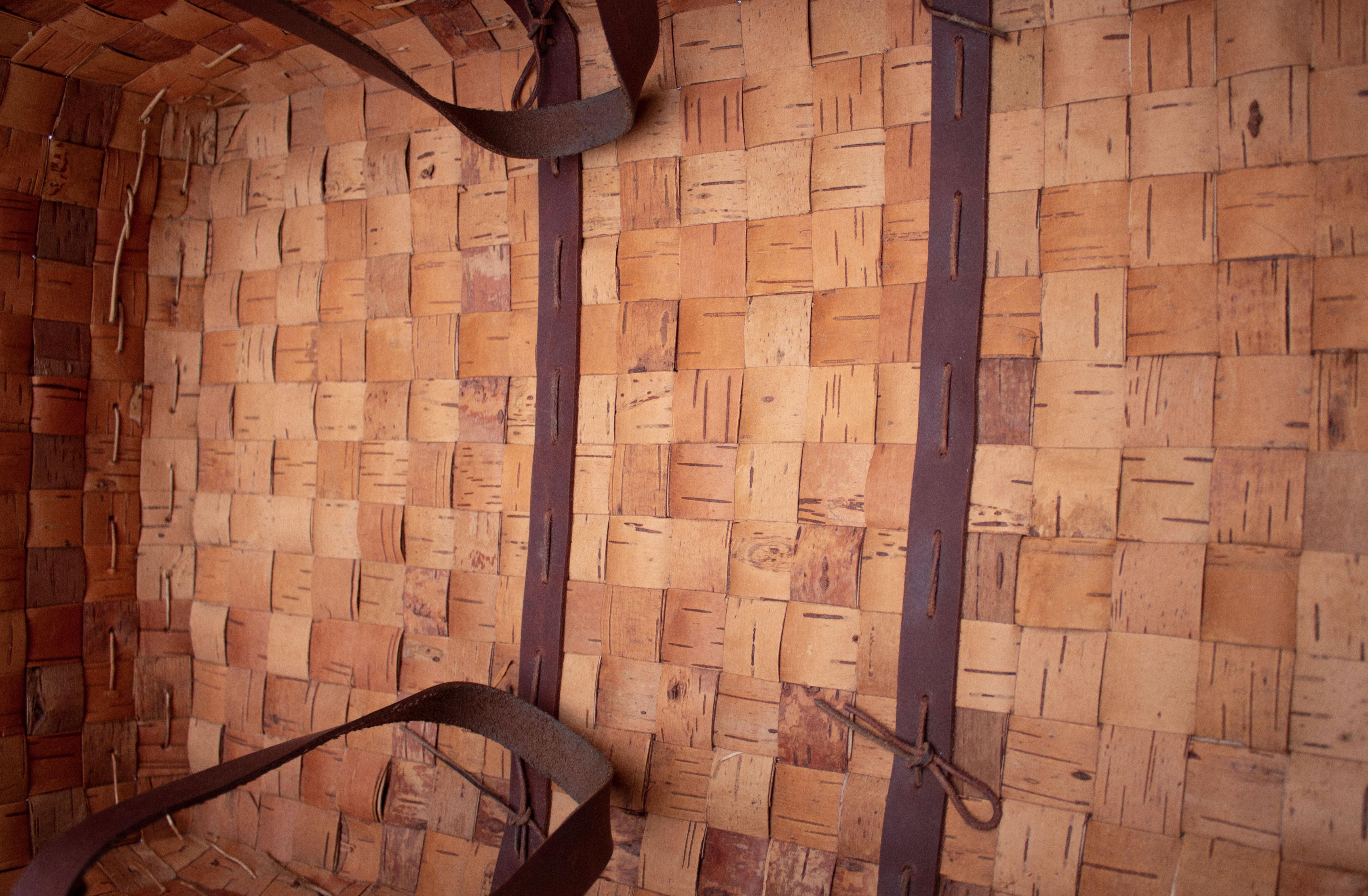 Swedish Folk Art Birch-Bark Cradle Basket For Sale 4