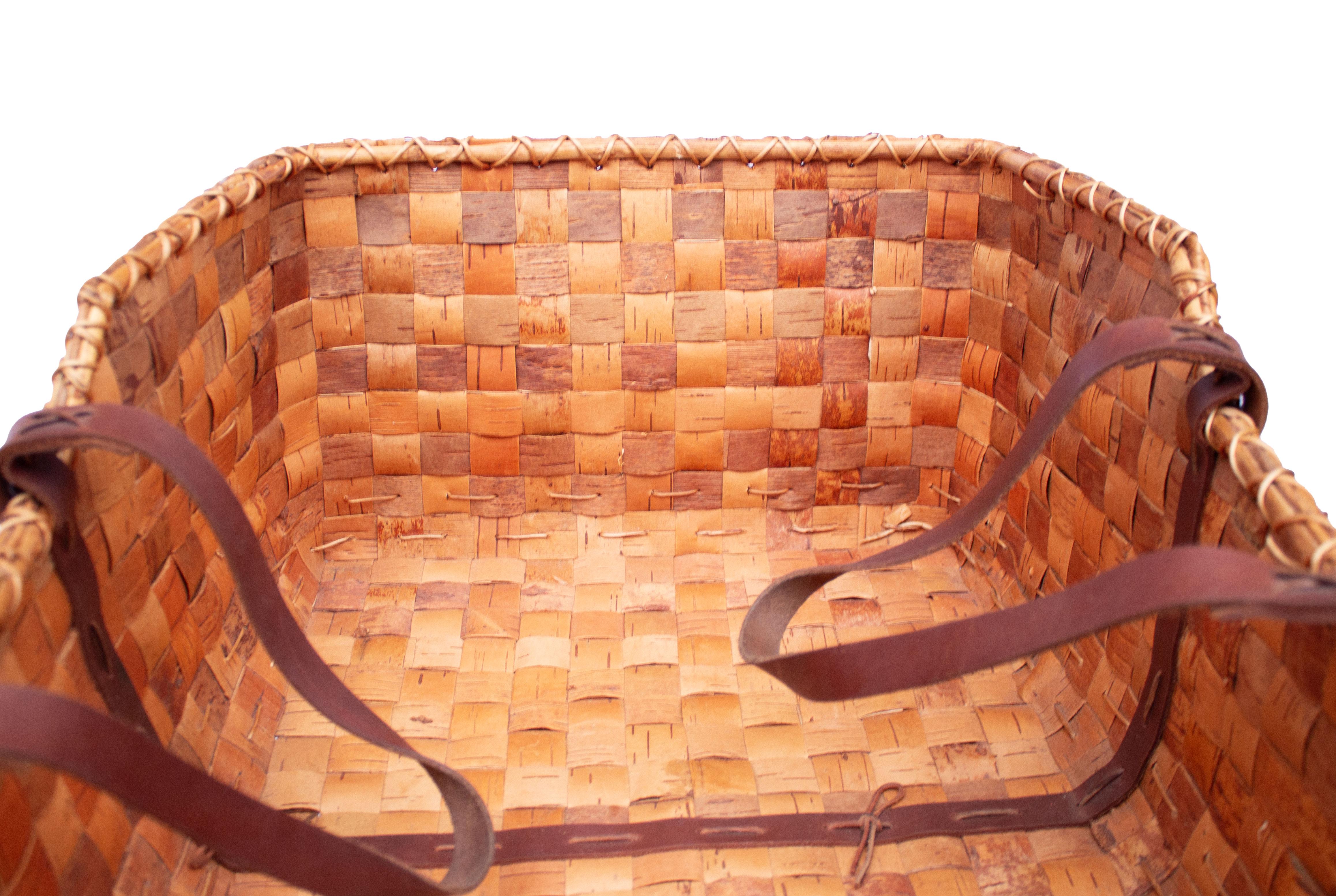 Hand-Crafted Swedish Folk Art Birch-Bark Cradle Basket For Sale