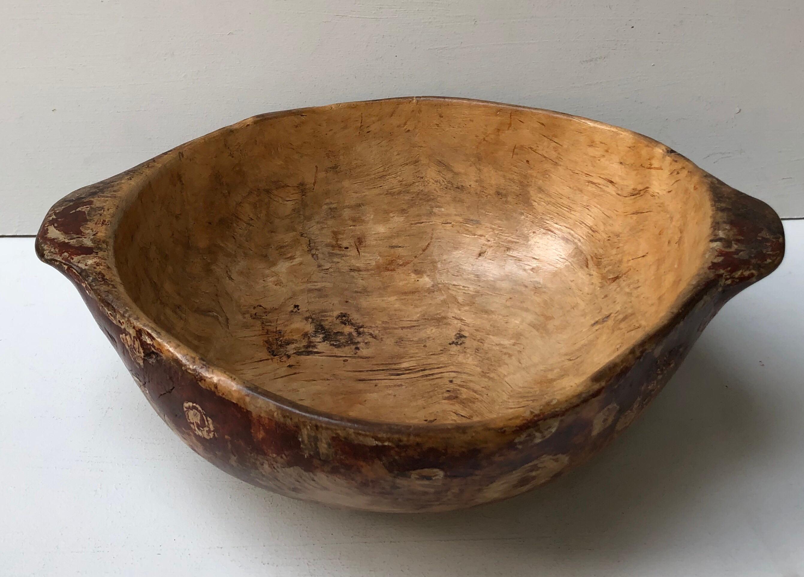 Swedish Folk Art Burl Bowl 1