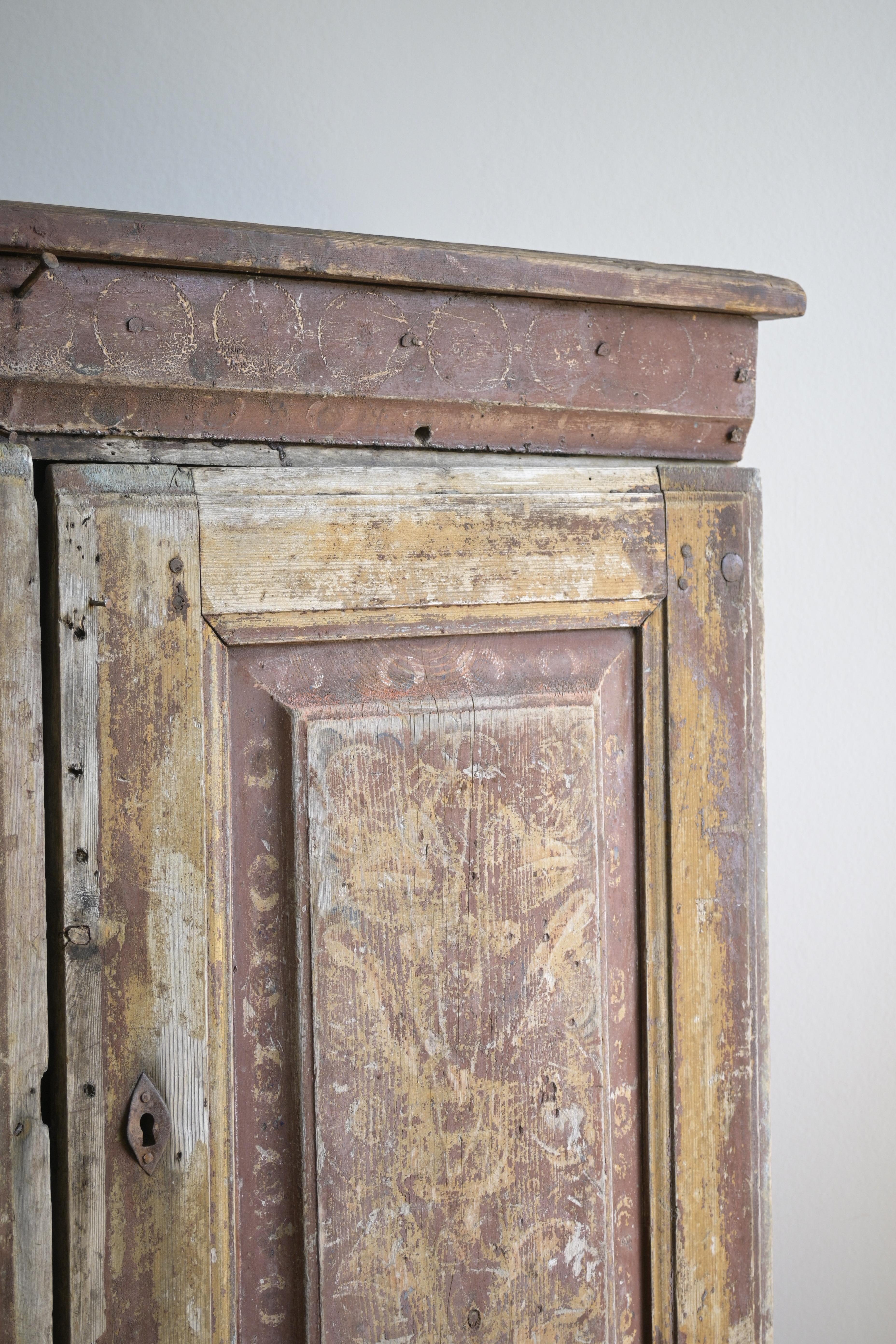 Schwedischer Volkskunstschrank, ca. 1780-1830 aus Dalarna (Skandinavische Moderne) im Angebot